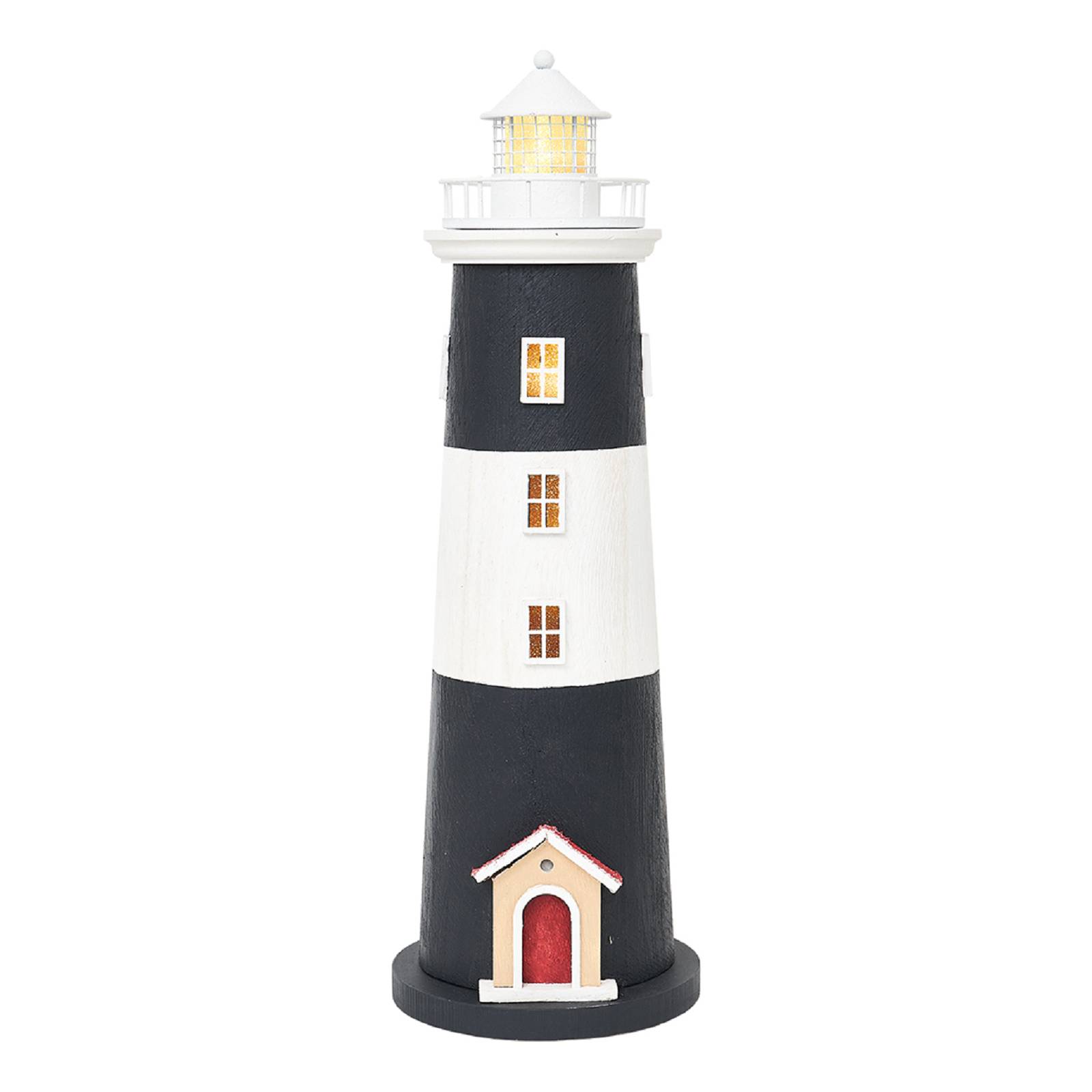 Metall-Leuchtturm dunkelblau-weiß – mit LED-Beleuchtung 45 cm Metall-Leuchtturm dunkelblau-weiß – mit LED-Beleuchtung 45 cm