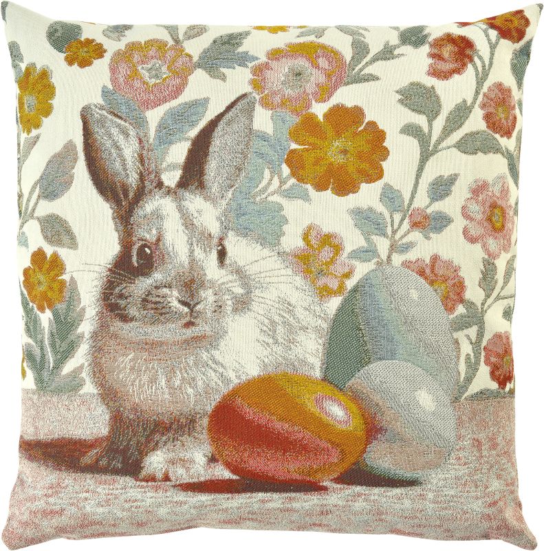 Kissenhülle Peaches 60x60 Mint/Multicolour - Frühlingsmotiv mit Hase & Ostereiern Kissenhülle Peaches 60x60 Mint/Multicolour - Frühlingsmotiv mit Hase & Ostereiern