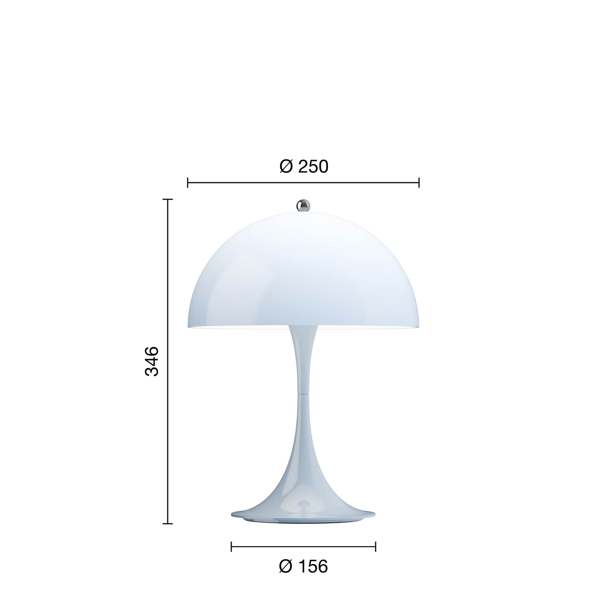 Panthella 250 tragbare Tischleuchte Opal Pale Blue Panthella 250 tragbare Tischleuchte Opal Pale Blue