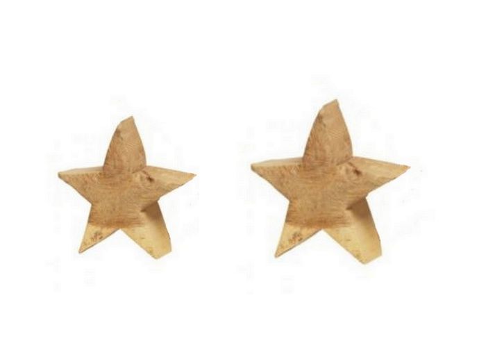 Holz-Stern Pappel natur rau