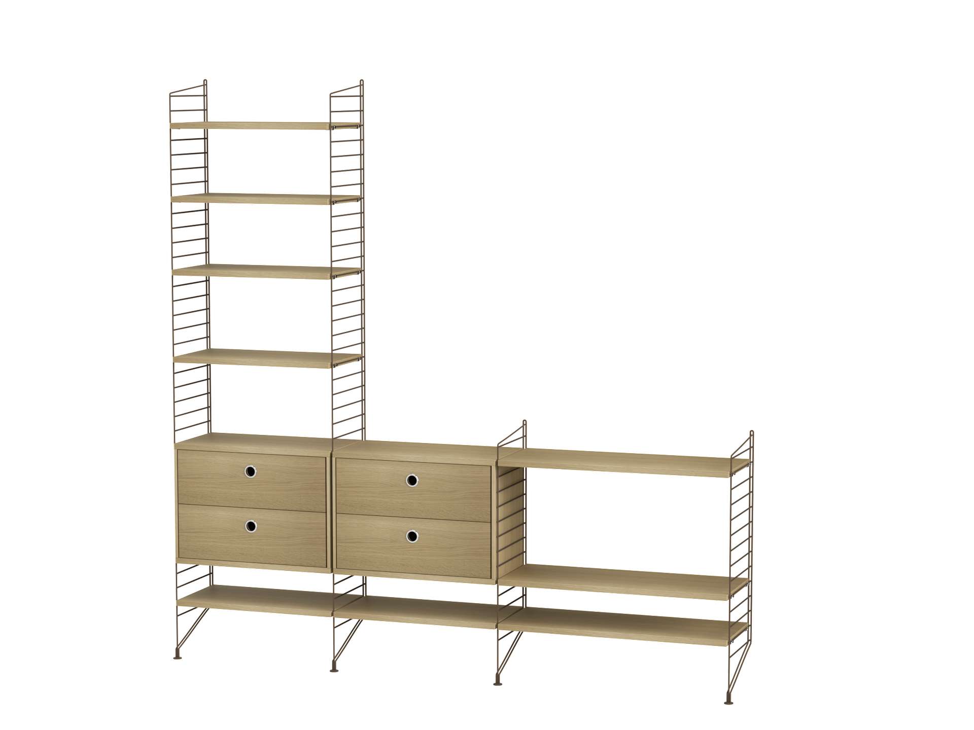 String Furniture Sideboard Regal Kombination Braun Eiche