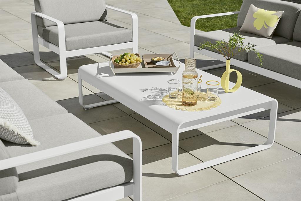 Bellevie niedriger Lounge-Tisch groß 138 x 80cm Latte Beige