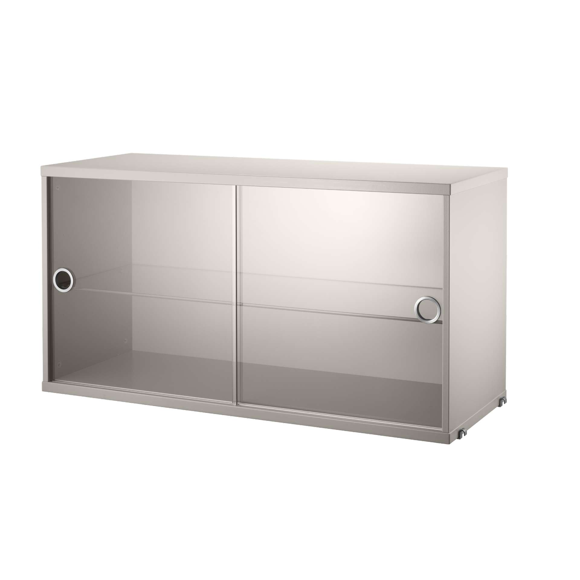 String System Hängeschrank mit Schiebetüren aus Glas Beige 78/42/30 String System Hängeschrank mit Schiebetüren aus Glas Beige 78/42/30