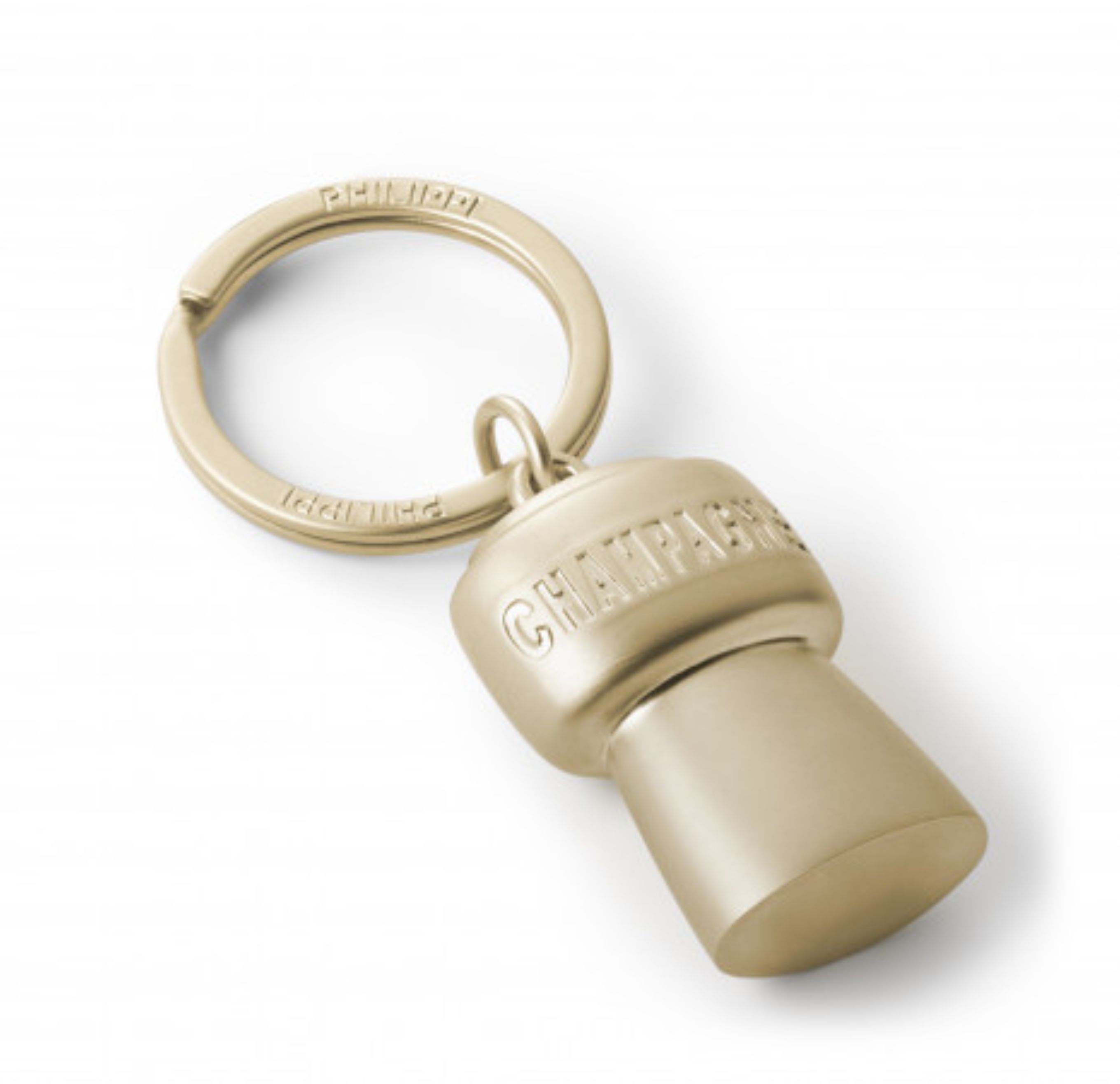 CHAMPAGNE Schlüsselanhänger - matt vergoldeter Korken CHAMPAGNE Schlüsselanhänger - matt vergoldeter Korken