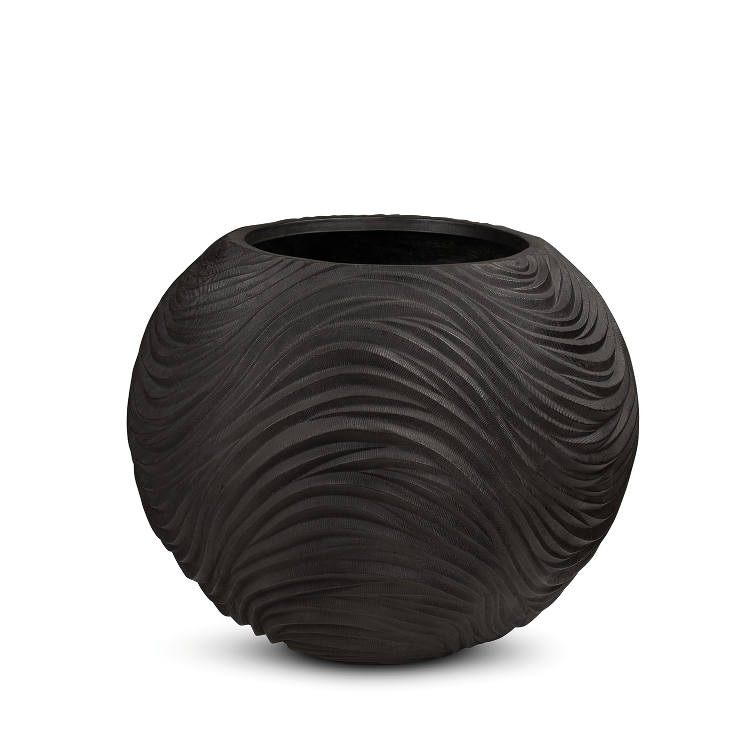 Curved River Pflanzgefäß Globe Ø 70 cm Höhe 56 cm Black Iron Curved River Pflanzgefäß Globe Ø 70 cm Höhe 56 cm Black Iron