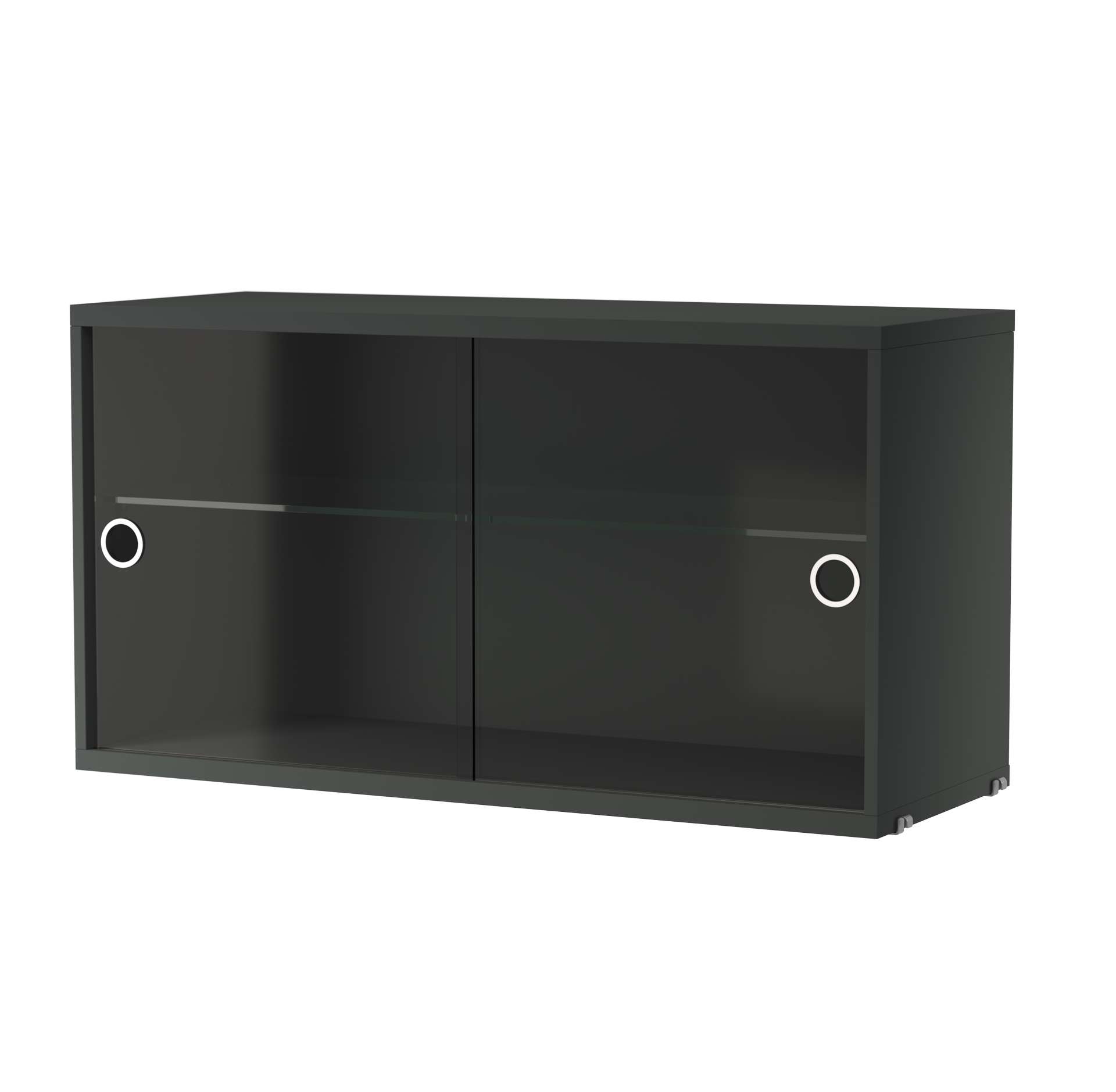 String System Hängeschrank mit Schiebetüren aus Glas Dunkelgrau 78/42/30 String System Hängeschrank mit Schiebetüren aus Glas Dunkelgrau 78/42/30