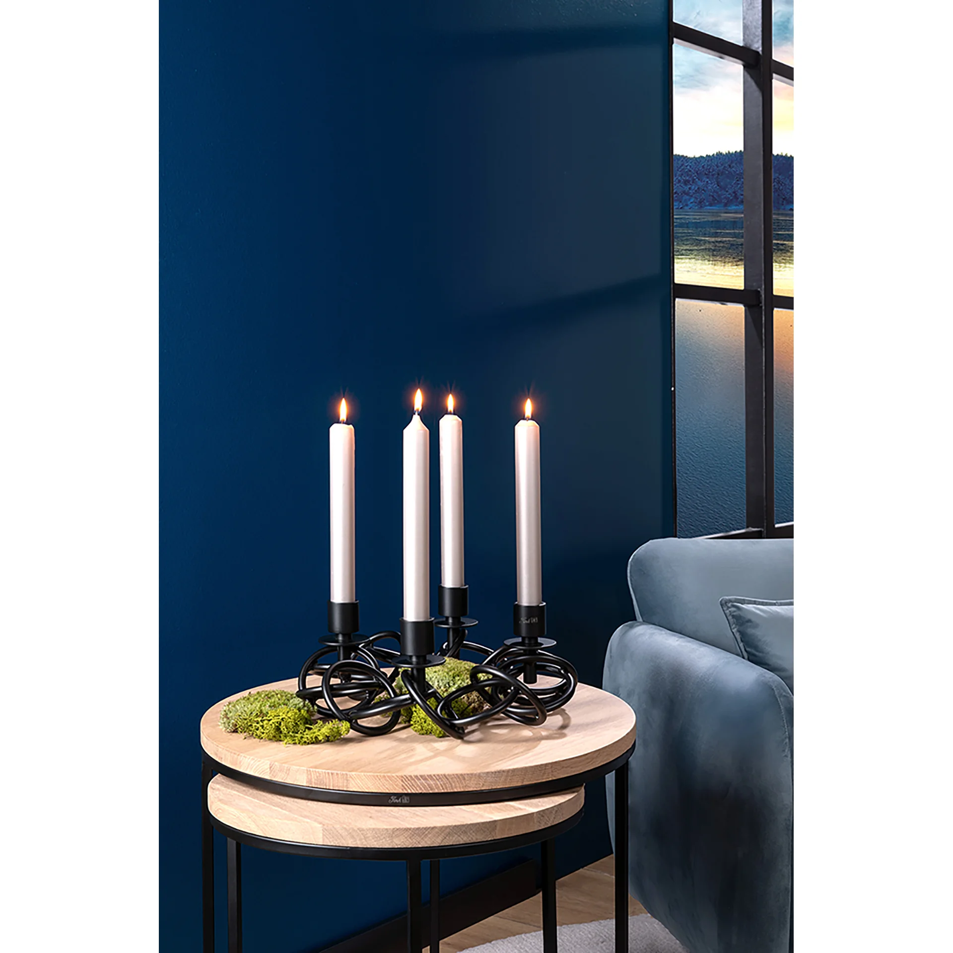 SONETTE edler Adventskranz aus Ringen Schwarz