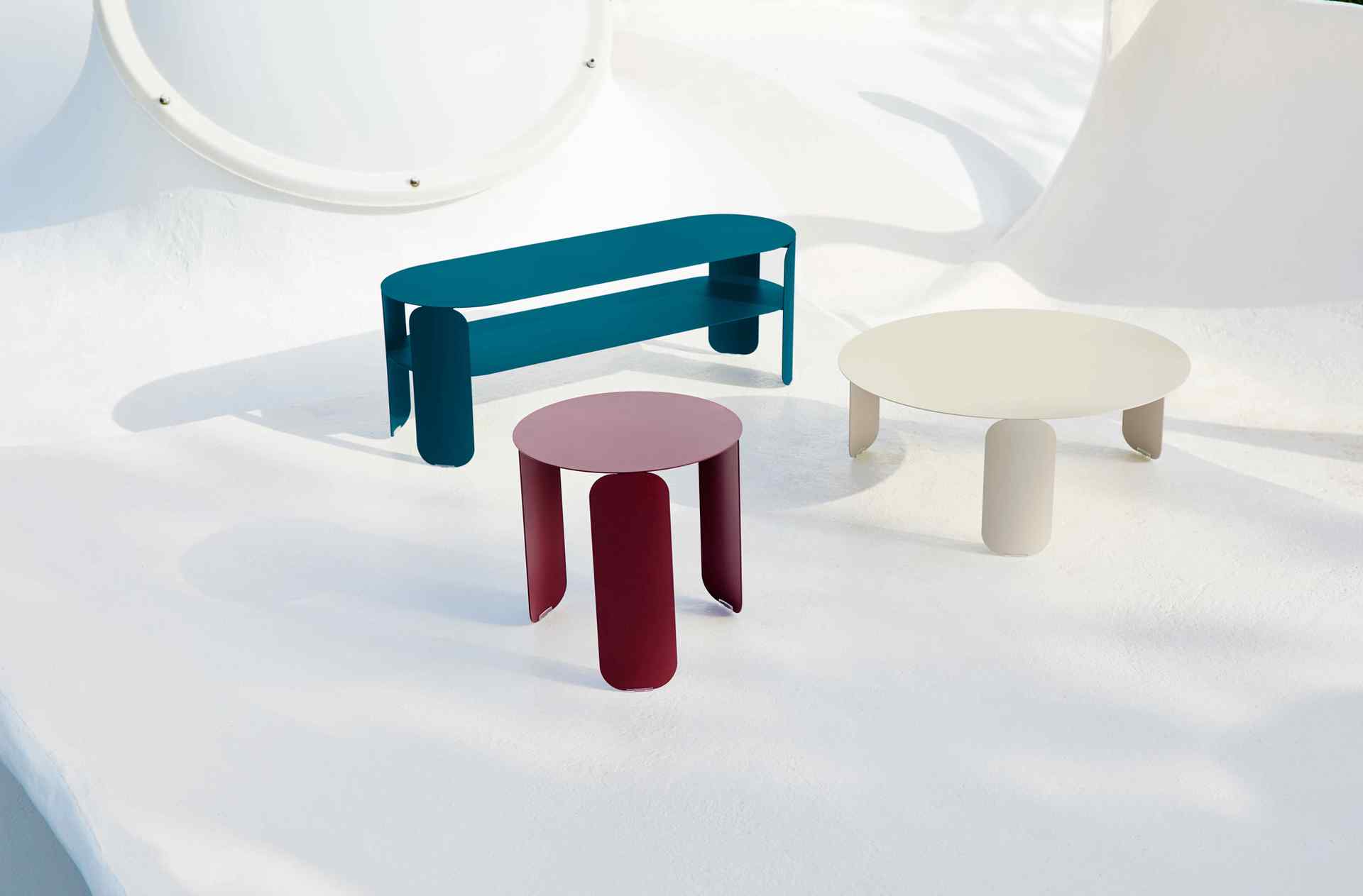 Bebop runder Couchtisch In- und Outdoor latte beige Ø 45 cm Höhe 45,5 cm