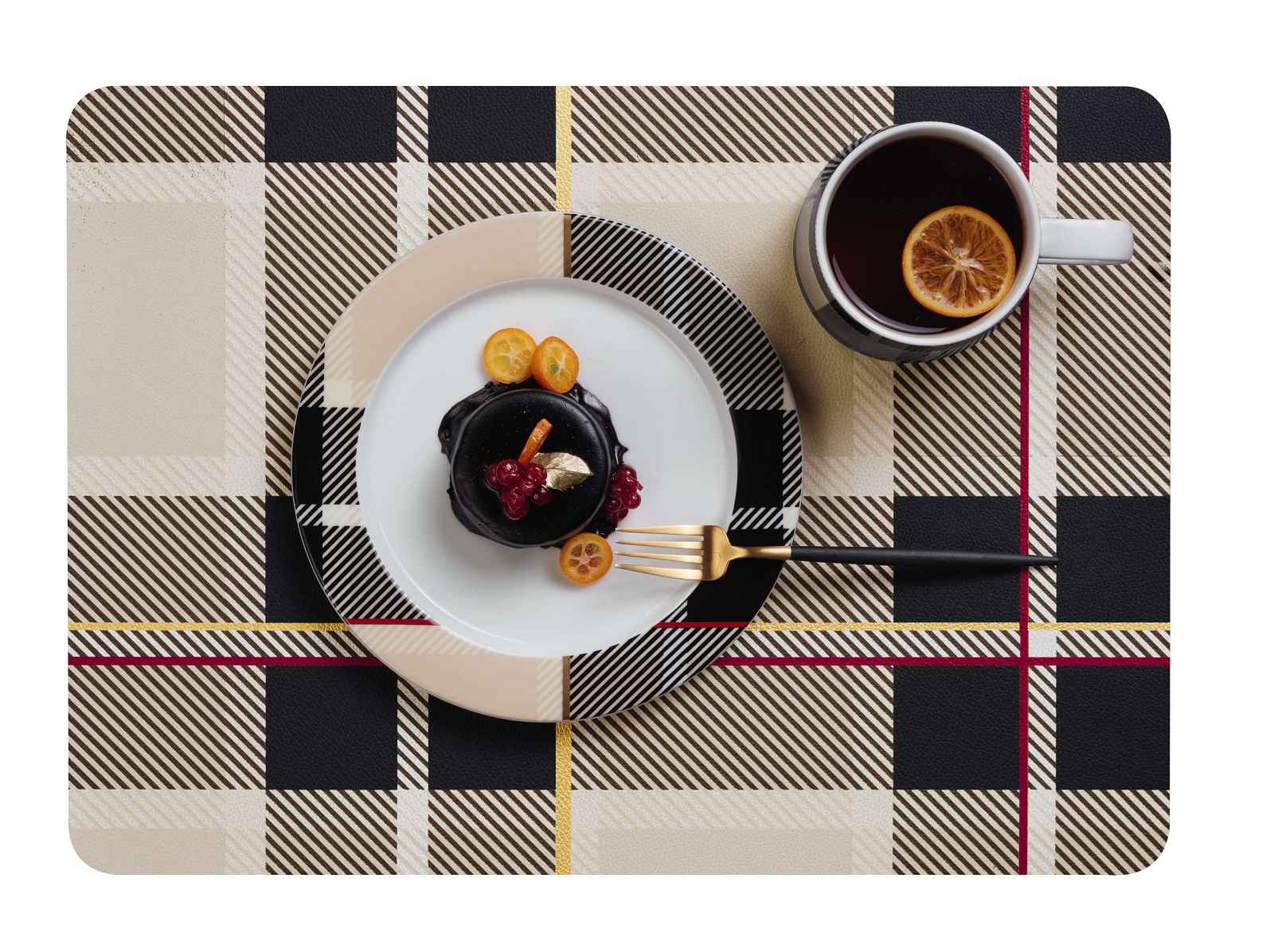 Tischset Tartan – Platzset 33 x 24 cm mit Karomuster, PVC matt beige Tischset Tartan – Platzset 33 x 24 cm mit Karomuster, PVC matt beige