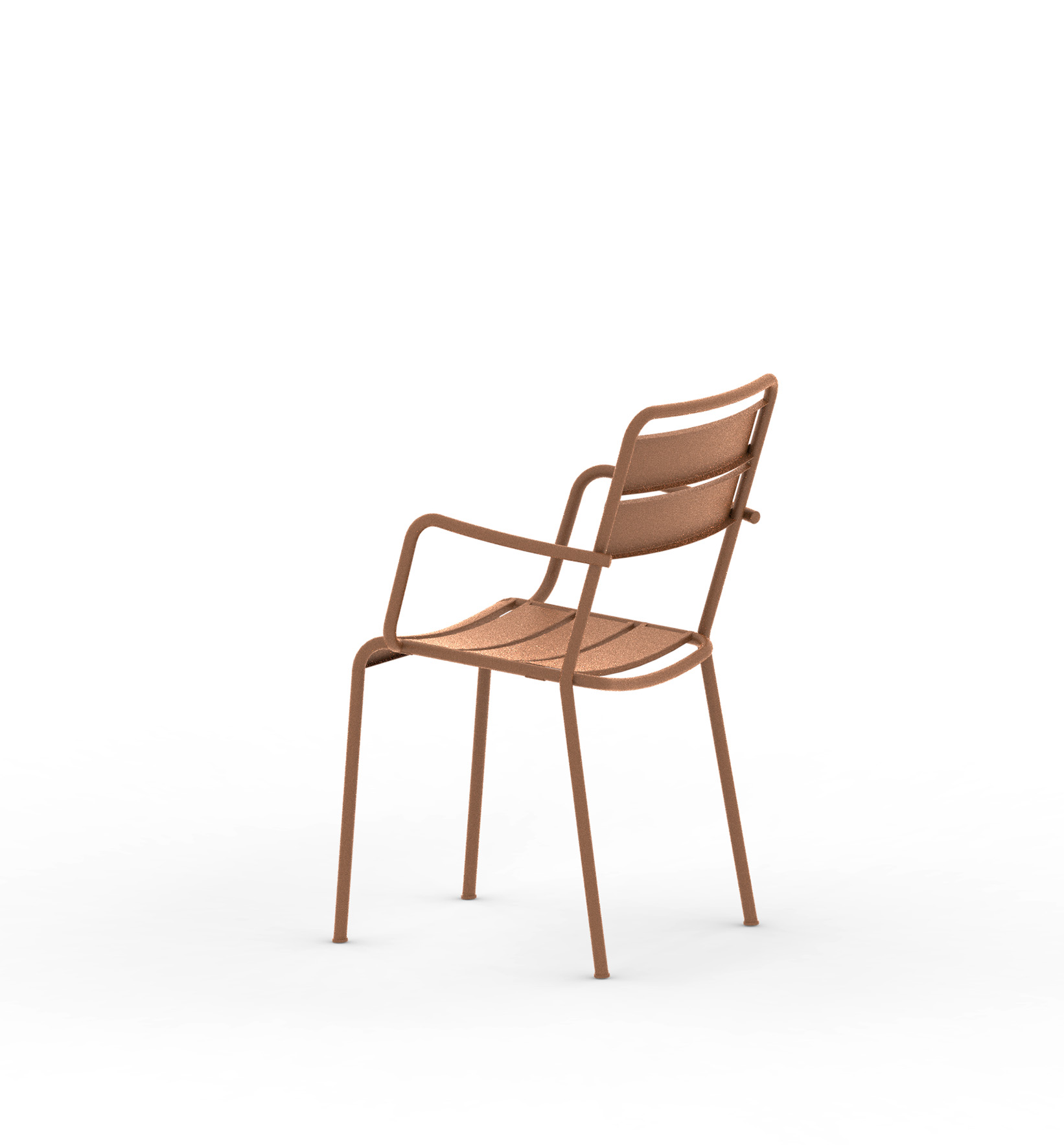 Twist Outdoorstuhl mit Armlehne stapelbar Corten Twist Outdoorstuhl mit Armlehne stapelbar Corten