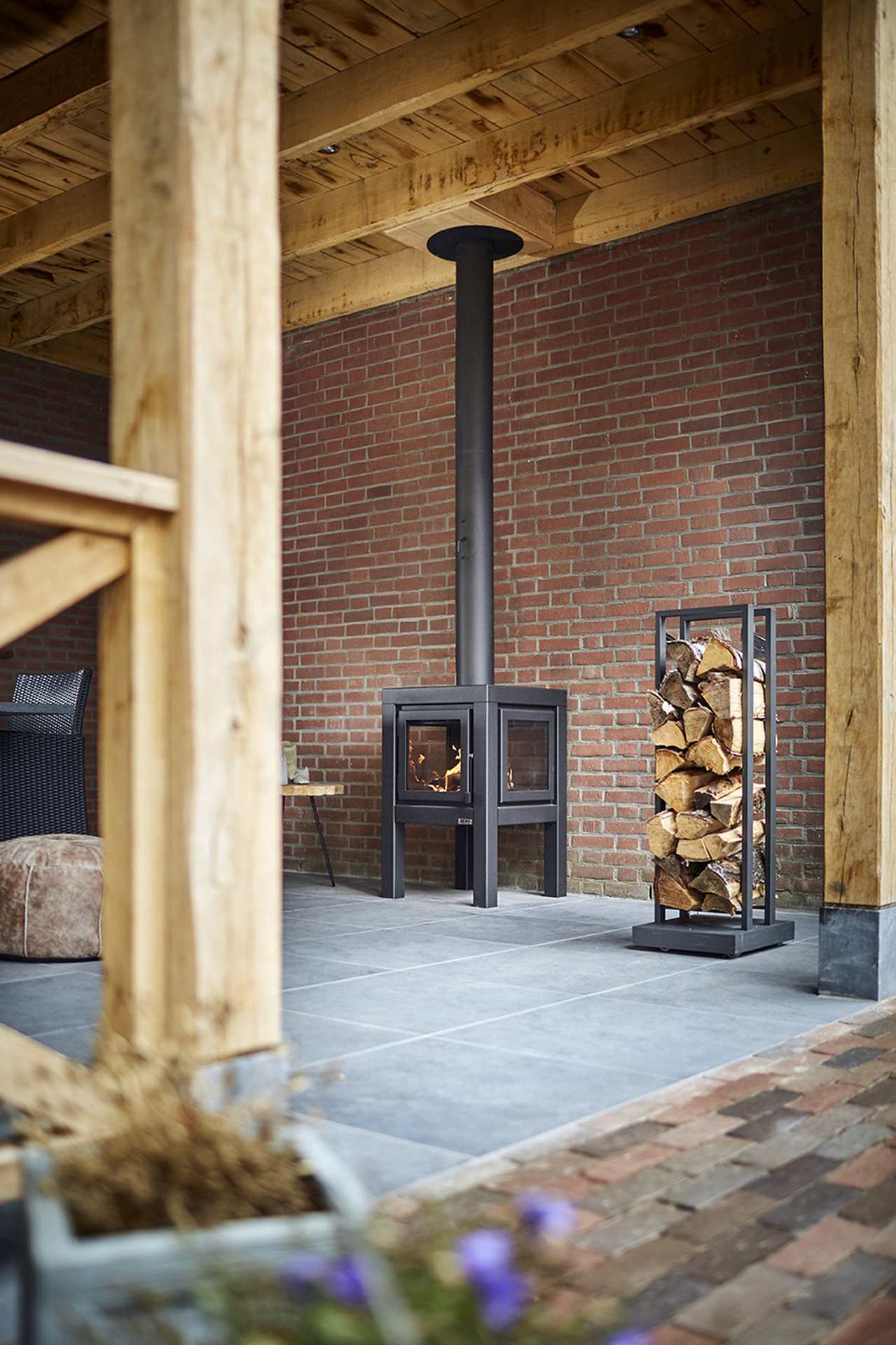 Quaruba Gartenofen Schwarz Quaruba Gartenofen Schwarz Mit Rollen XXL 4 Seiten Glas