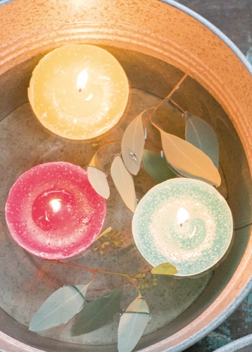 Dekorative Schwimmkerze – ideal für Schale, Glas & Teich Ø 8 cm