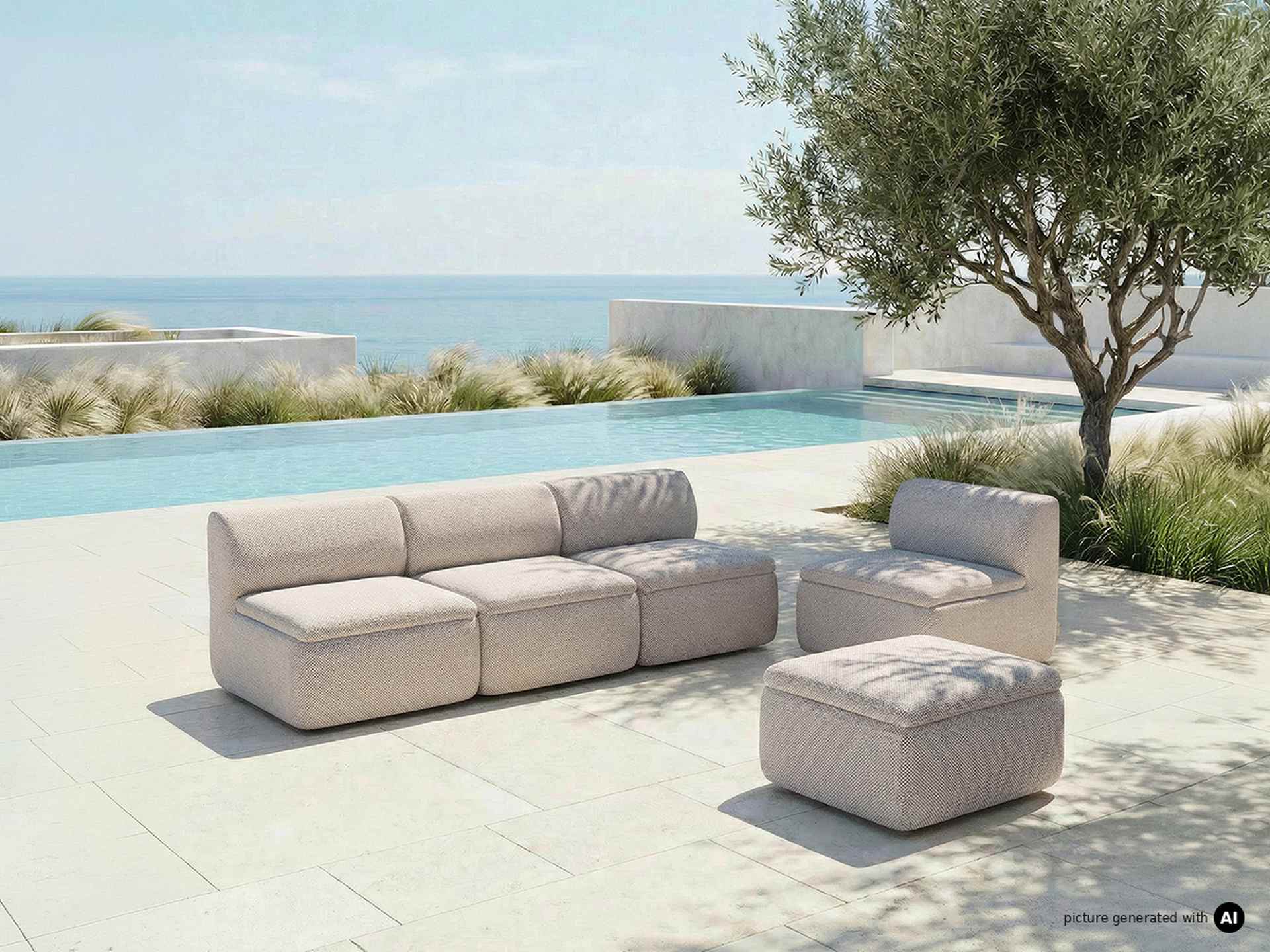 blomus_GROVA_623673_62364_mit_KI-Kennzeichnung_korrigiert_1.jpg GROVA Outdoor Lounge 4-Sitzer Kombination mit Hocker Beige