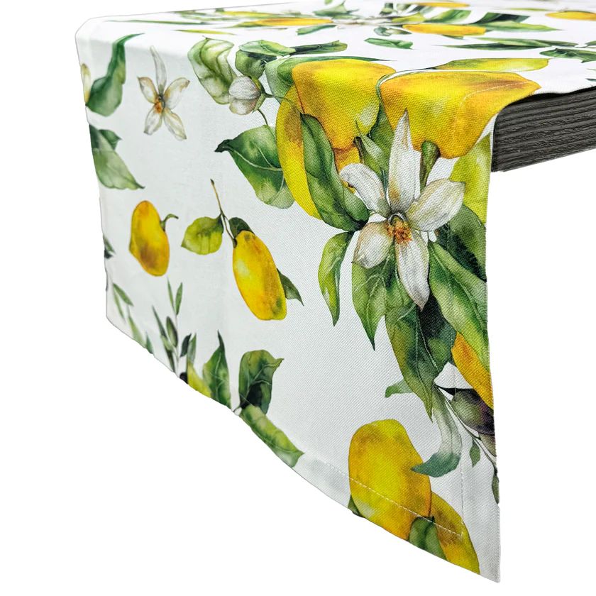 Tischläufer Italien Garden 40x140 cm - Printstoff mit Zitronen und Oliven Tischläufer Italien Garden 40x140 cm - Printstoff mit Zitronen und Oliven