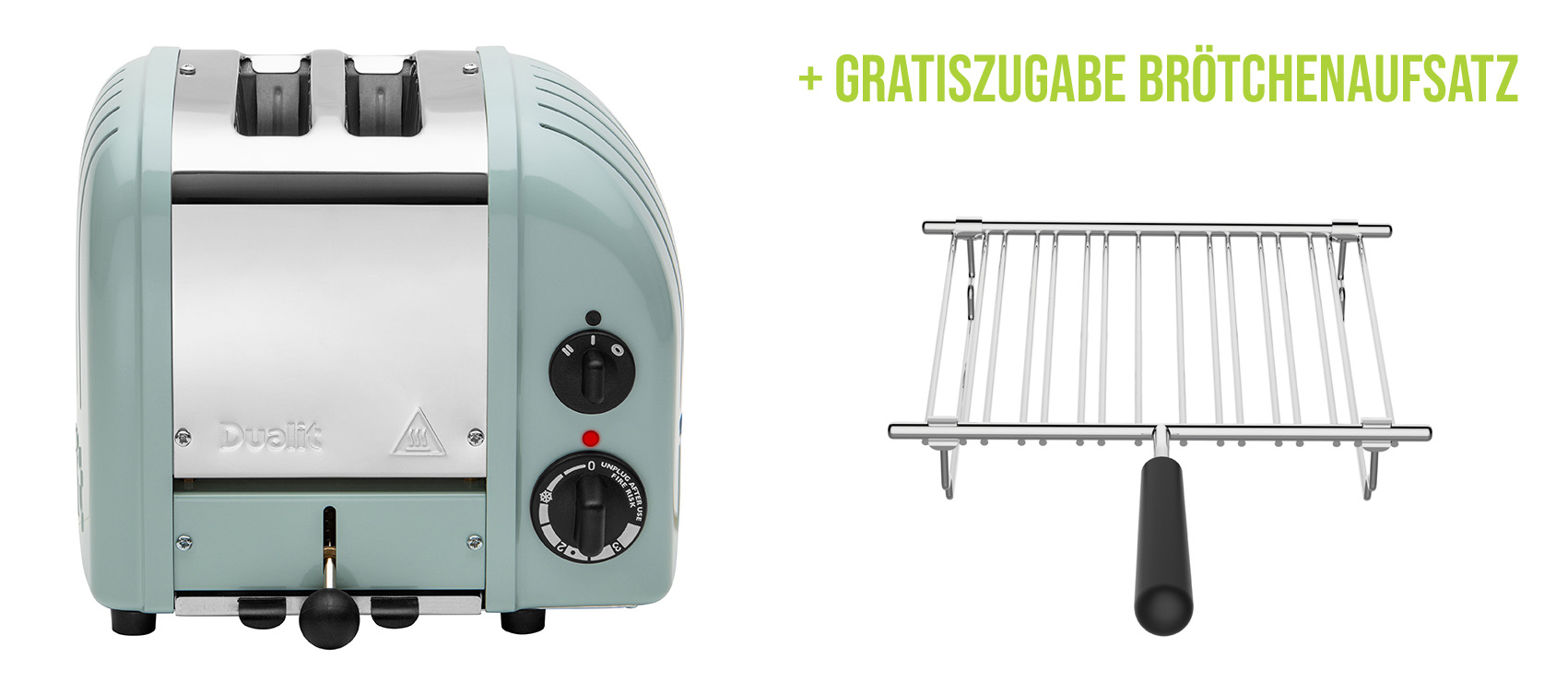 Dualit Classic Toaster Premium 2-Schlitz inkl. Gratis Brötchenaufsatz ...