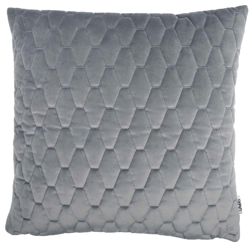 Kissenhülle Borris 45x45cm - gesteppter Samt in grau Kissenhülle Borris 45x45cm - gesteppter Samt in grau