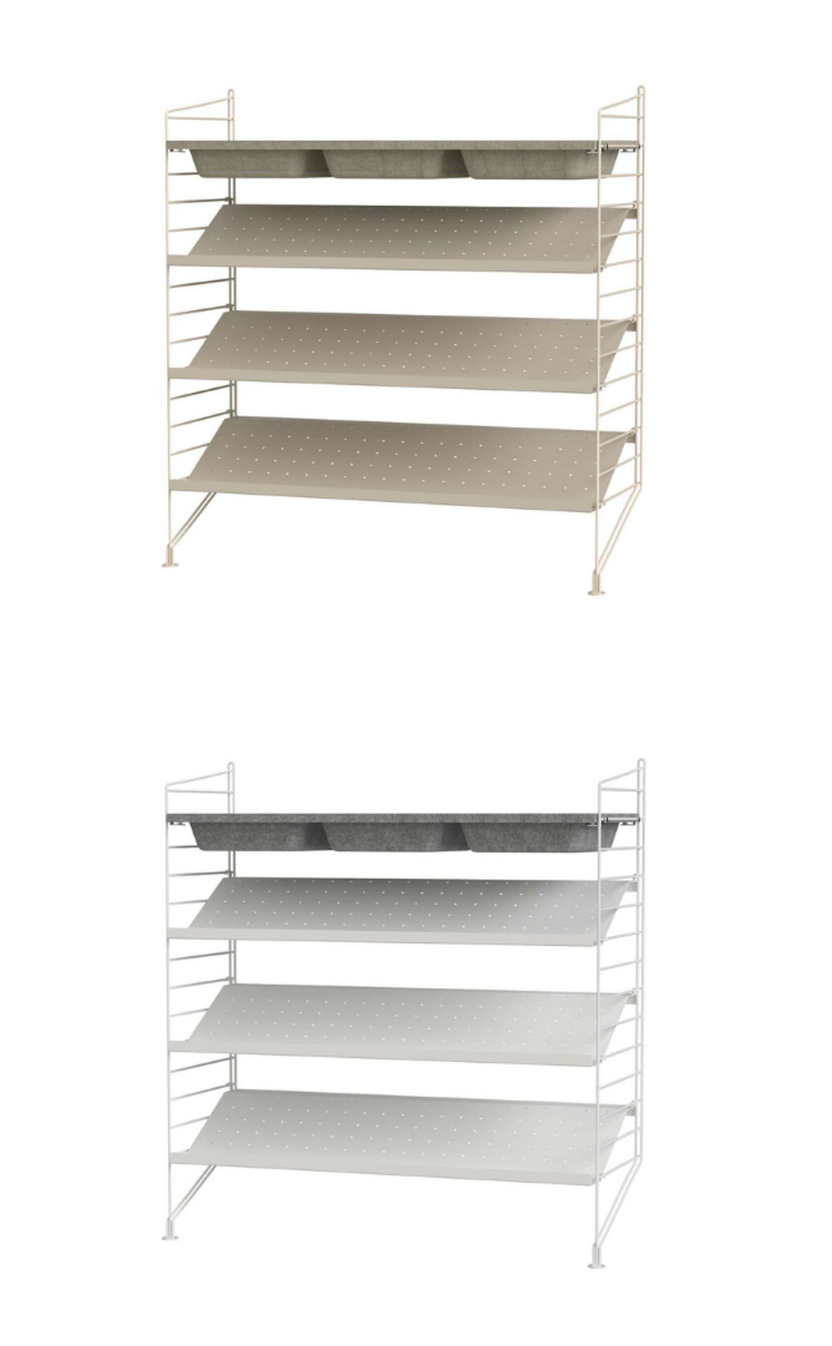 Schuhregal mit Aufbewahrungseinsatz Beige