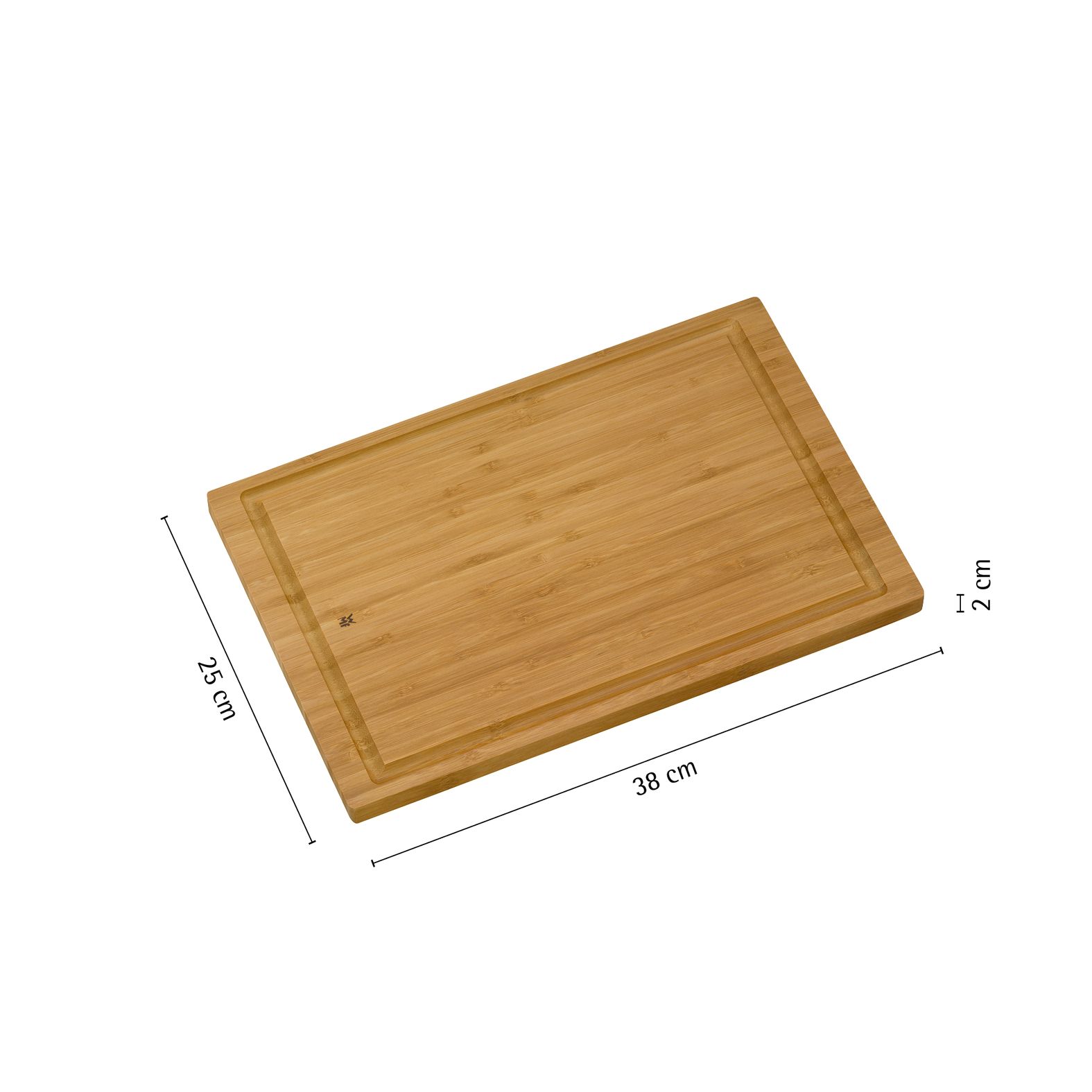 Bambus Schneidebrett mit Saftrille – beidseitig verwendbar 38 x 25 cm