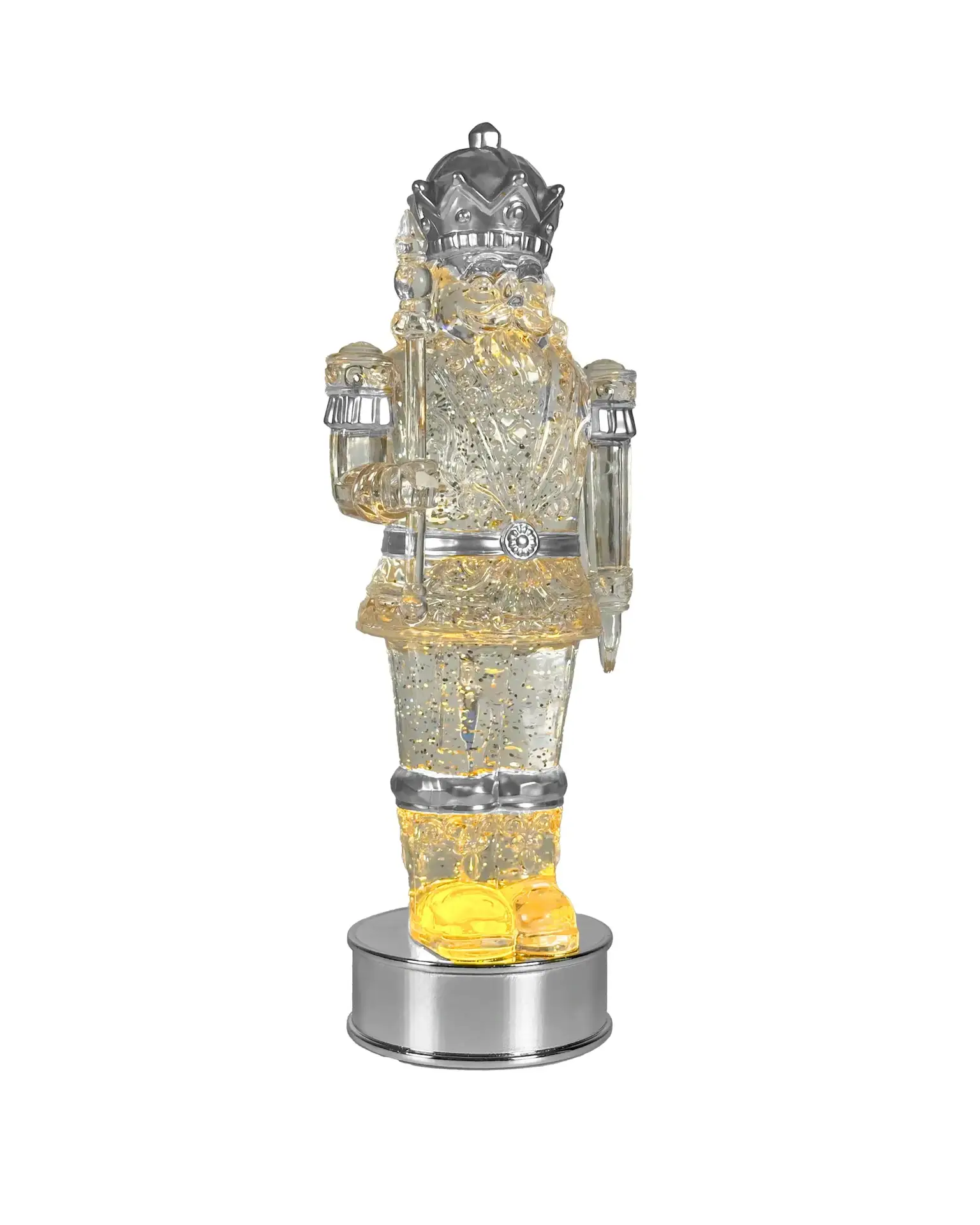 GLAMOR moderner LED Nussknacker Silber