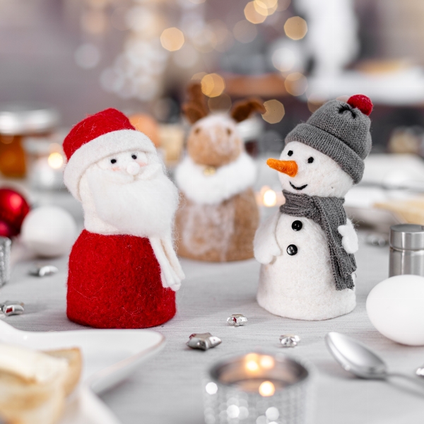 Eierwärmer Filz Weihnachtsmotiv Elch 11 cm