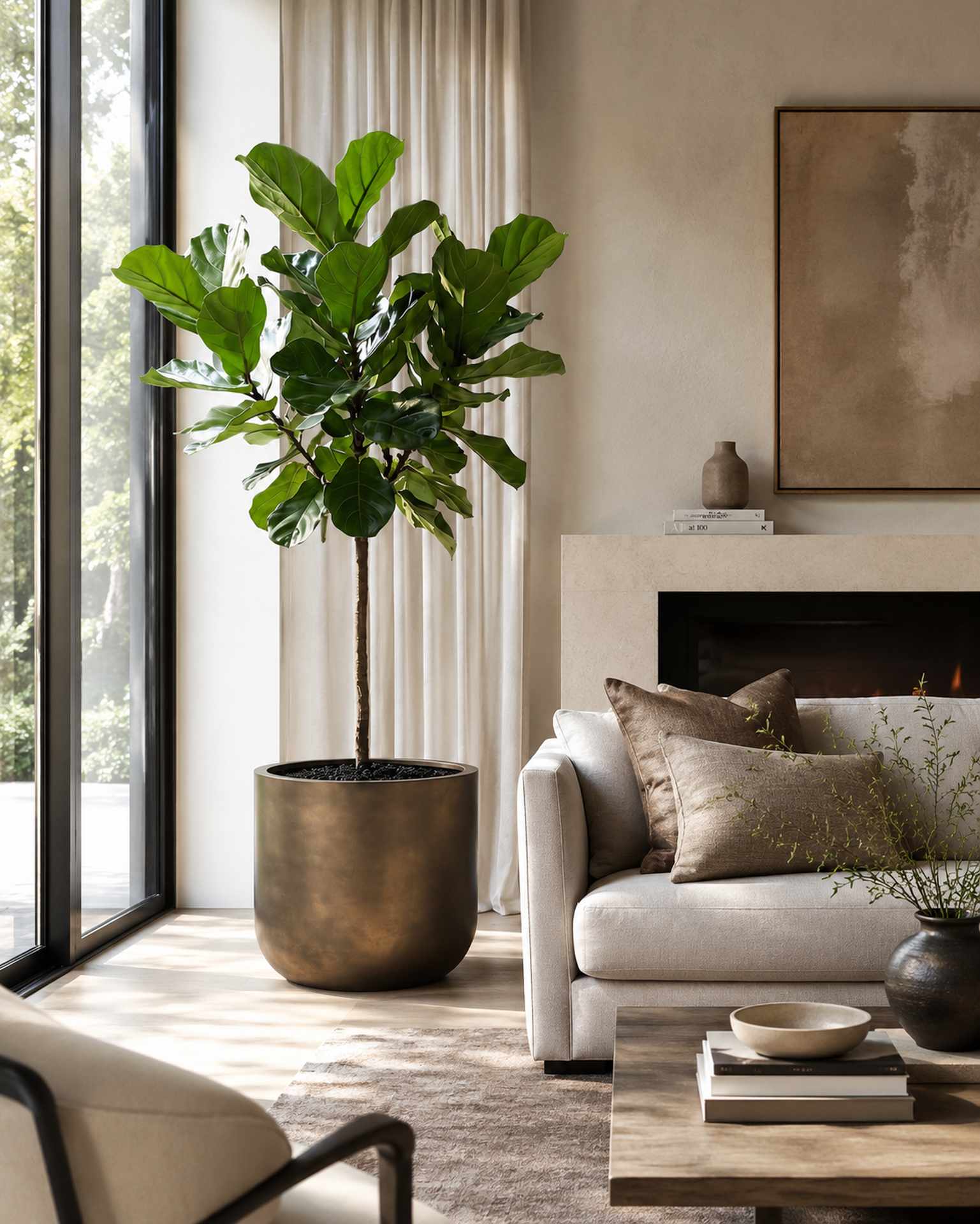Kunstpflanze mit Topf Ficus Lyrata 240 cm mit Royal Bodengefäß Kunstpflanze mit Topf Ficus Lyrata 240 cm mit Royal Bodengefäß