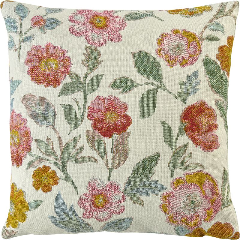 Kissenhülle Hazel 50 x 50 cm mint/multicolour - Florale Frühlingshülle mit Blumenmuster Kissenhülle Hazel 50 x 50 cm mint/multicolour - Florale Frühlingshülle mit Blumenmuster