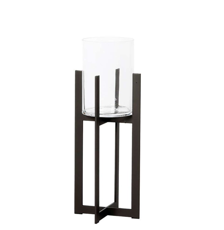 Windlicht Bolton - Elegantes Windlicht aus Eisen, schlichtes & warmes Design für Zuhause Höhe 85 cm