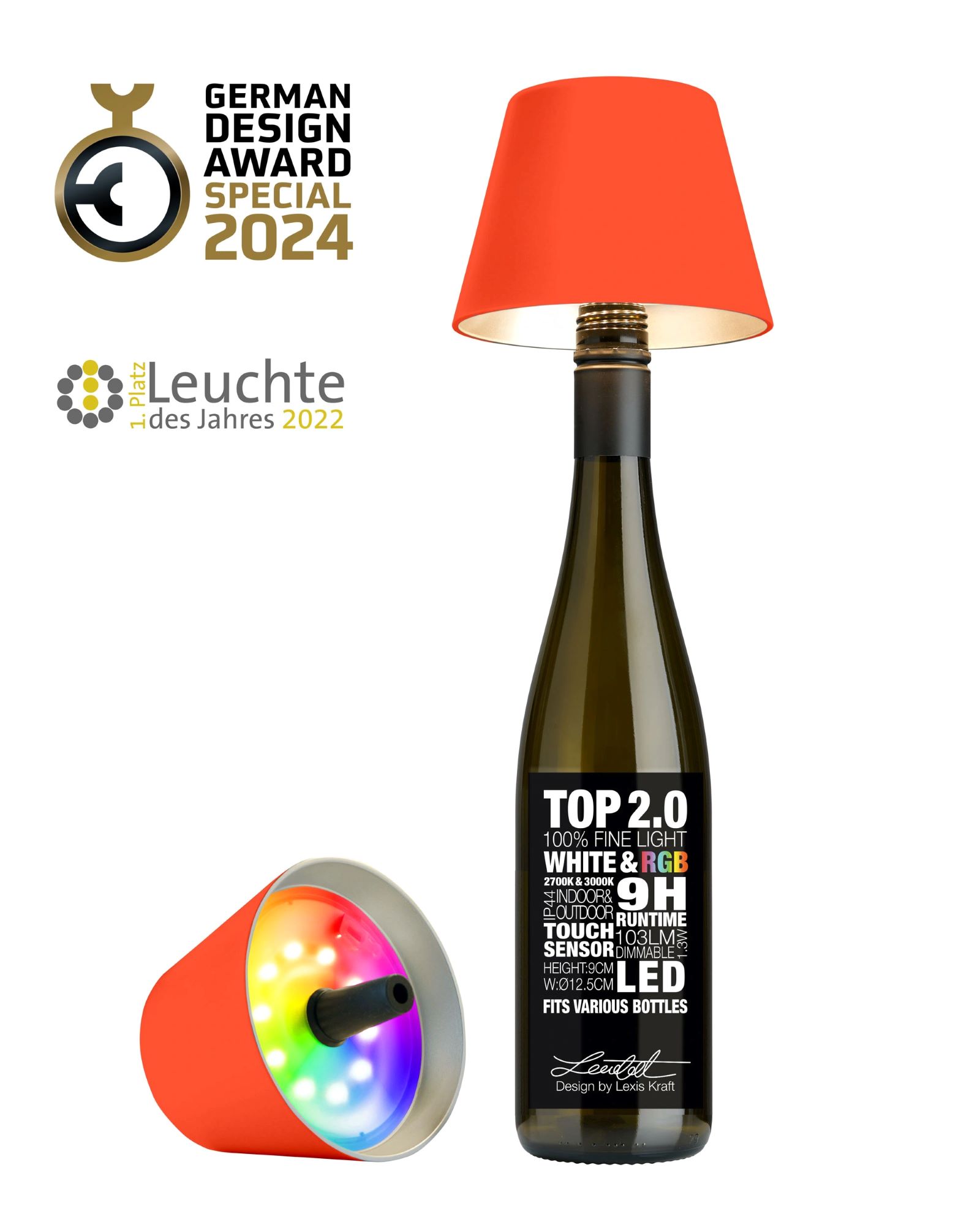 Akkuleuchte "Top 2.0" Neon Orange Akkuleuchte "Top 2.0" Neon Orange