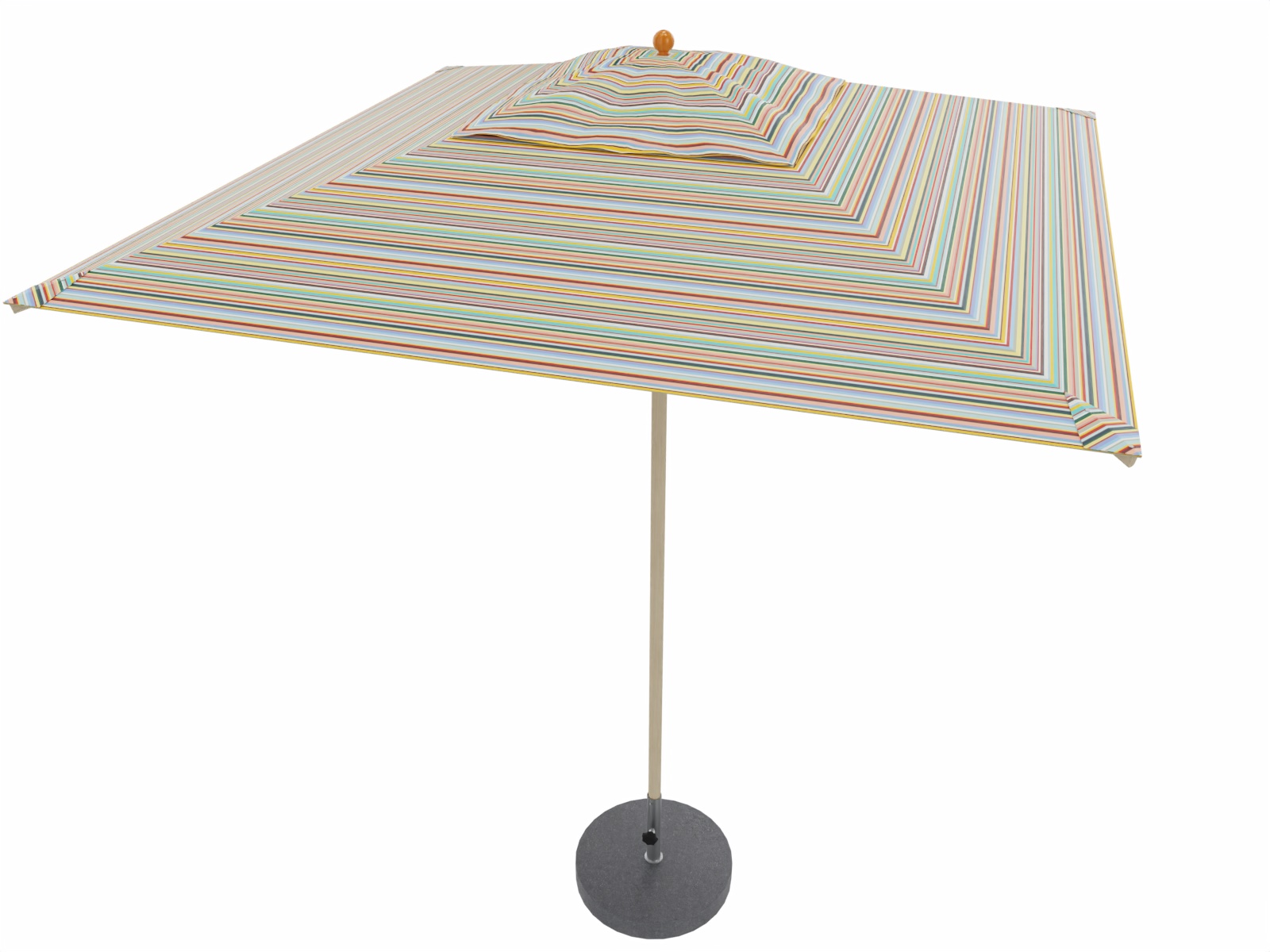 Eckiger Sonnenschirm Klassiker 190 x 190 cm Multicolor mini, mit Flaschenzug Eckiger Sonnenschirm Klassiker 190 x 190 cm Multicolor mini, mit Flaschenzug