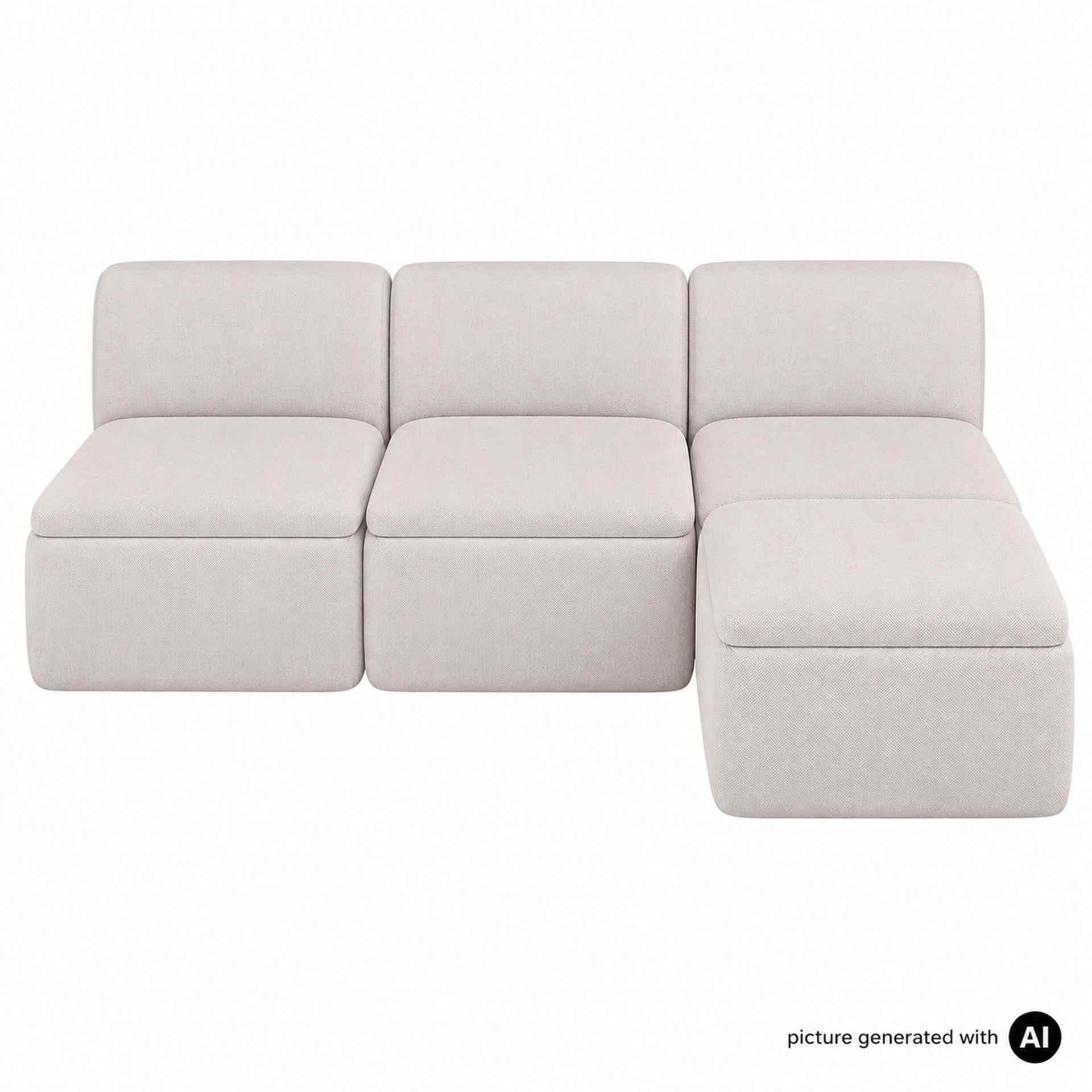 GROVA Outdoor Sofa 3-Sitzer Kombination mit Hocker Beige