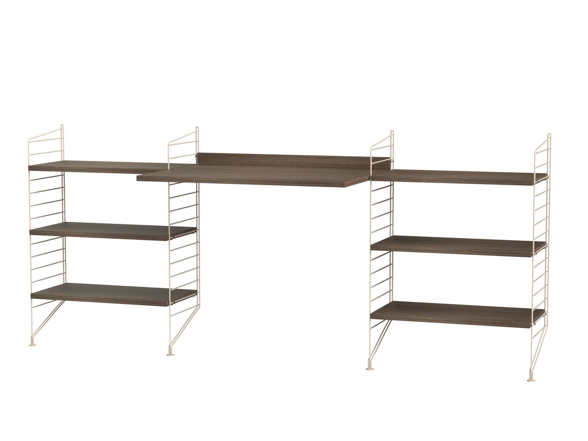 Schreibtisch mit Regal minimalistisch Beige Walnuss Schreibtisch mit Regal minimalistisch Beige Walnuss