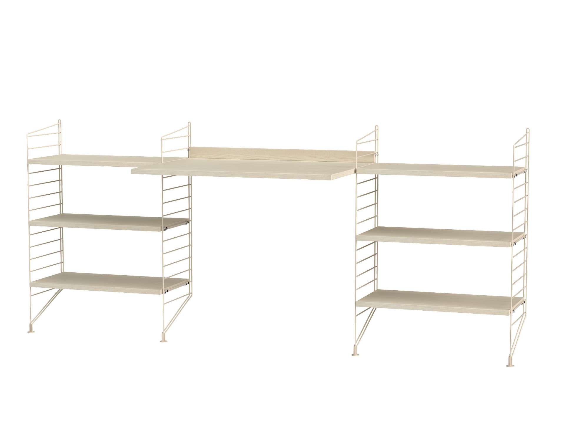 Schreibtisch mit Regal minimalistisch Beige Esche