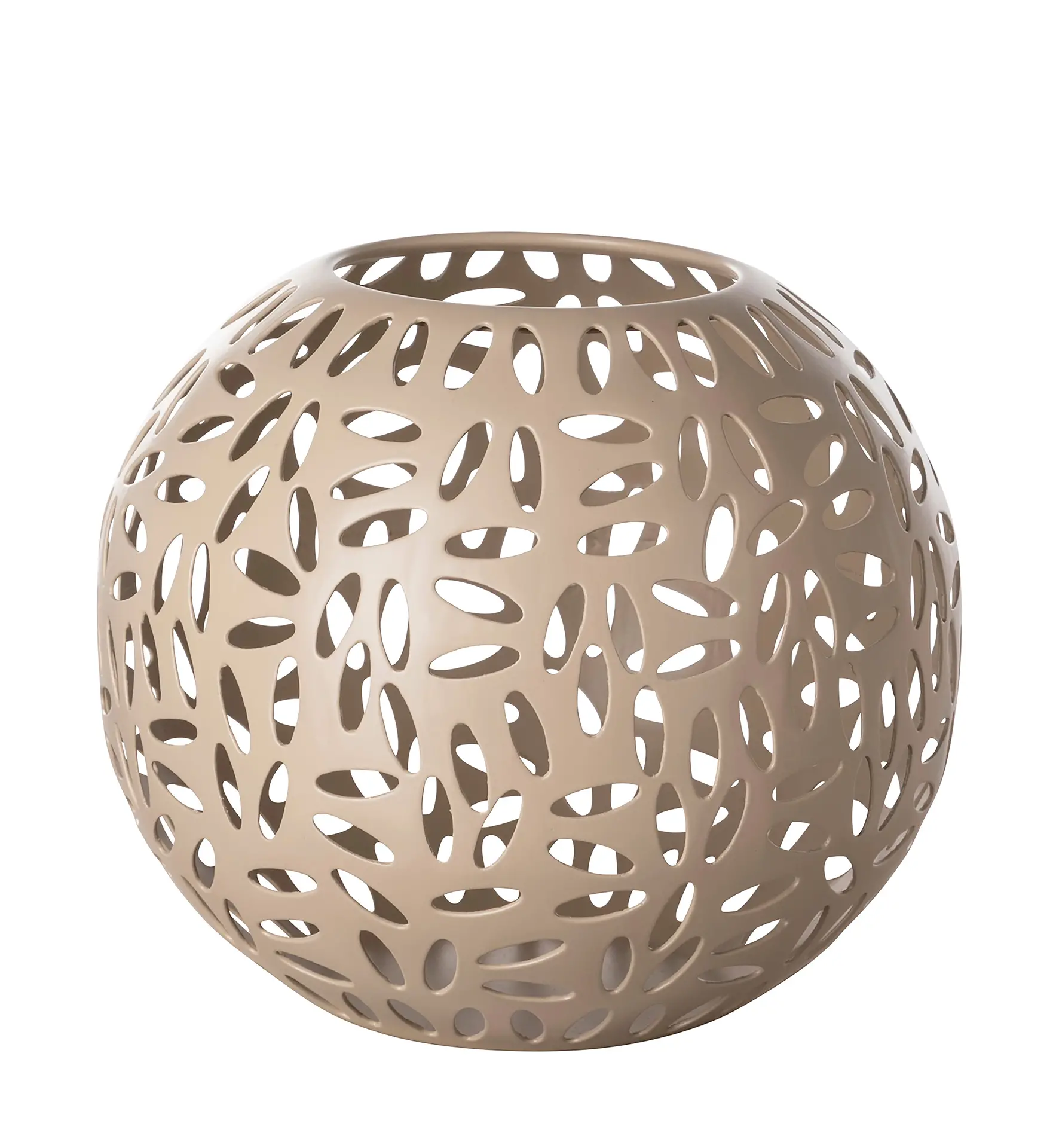 146340.webp DARIA edles Windlicht aus Metall rund Beige 15
