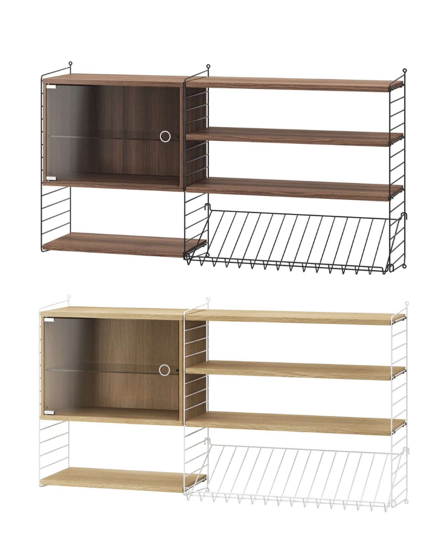 Wandregal Hängeschrank Glas Schwarz Esche