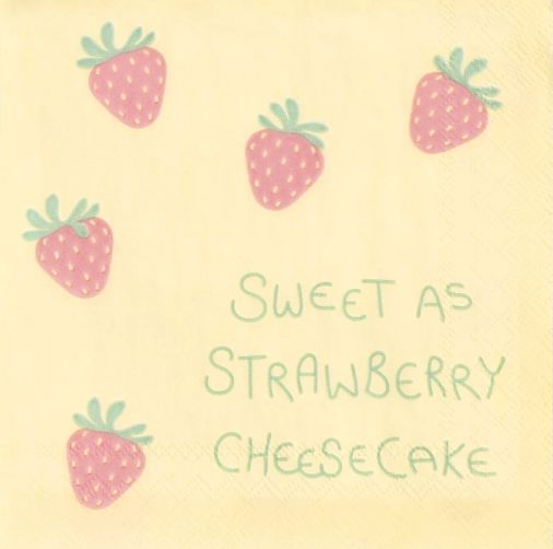 Motivservietten „Sweet as Strawberry Cheesecake“ – 20 Stück