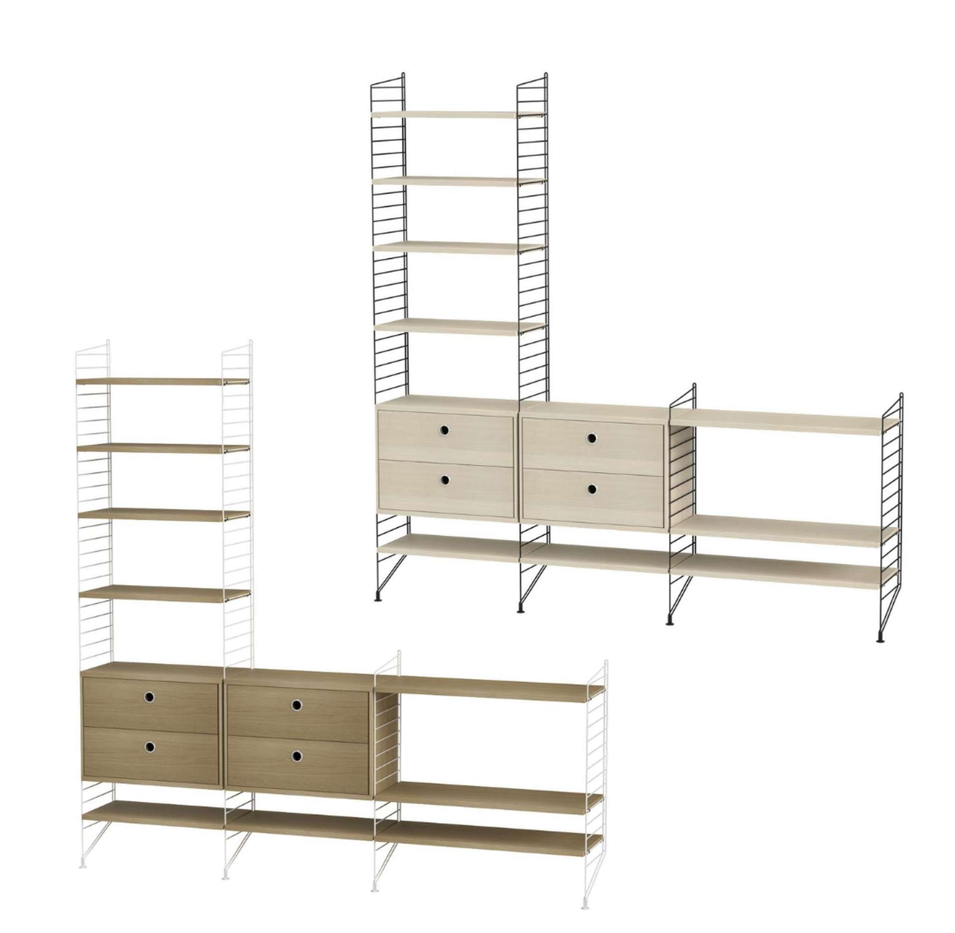 Sideboard Regal Kombination Schwarz Esche