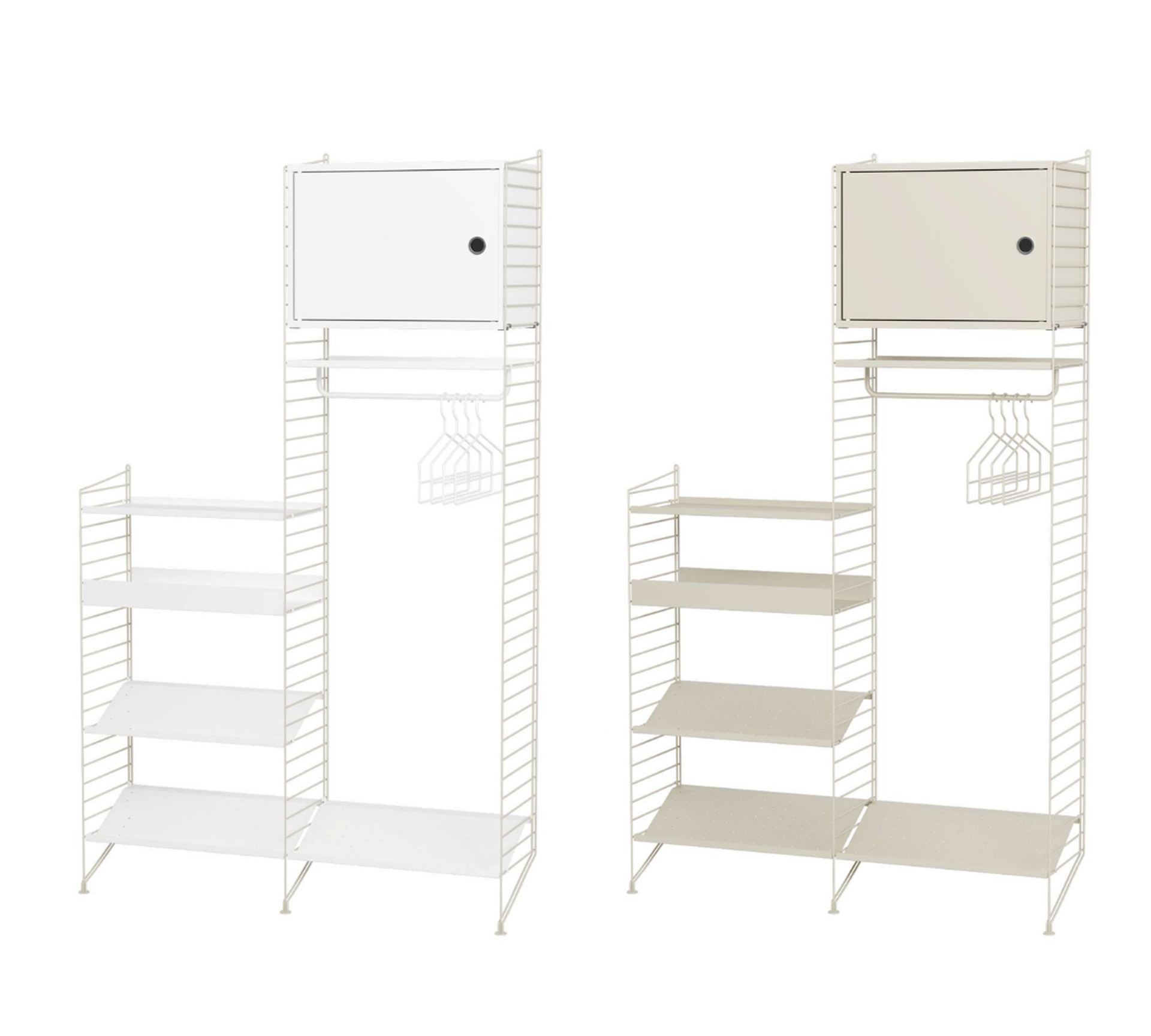 Design Standgarderobe mit Hängeschrank Design Standgarderobe mit Hängeschrank Schwarz Esche gebeizt