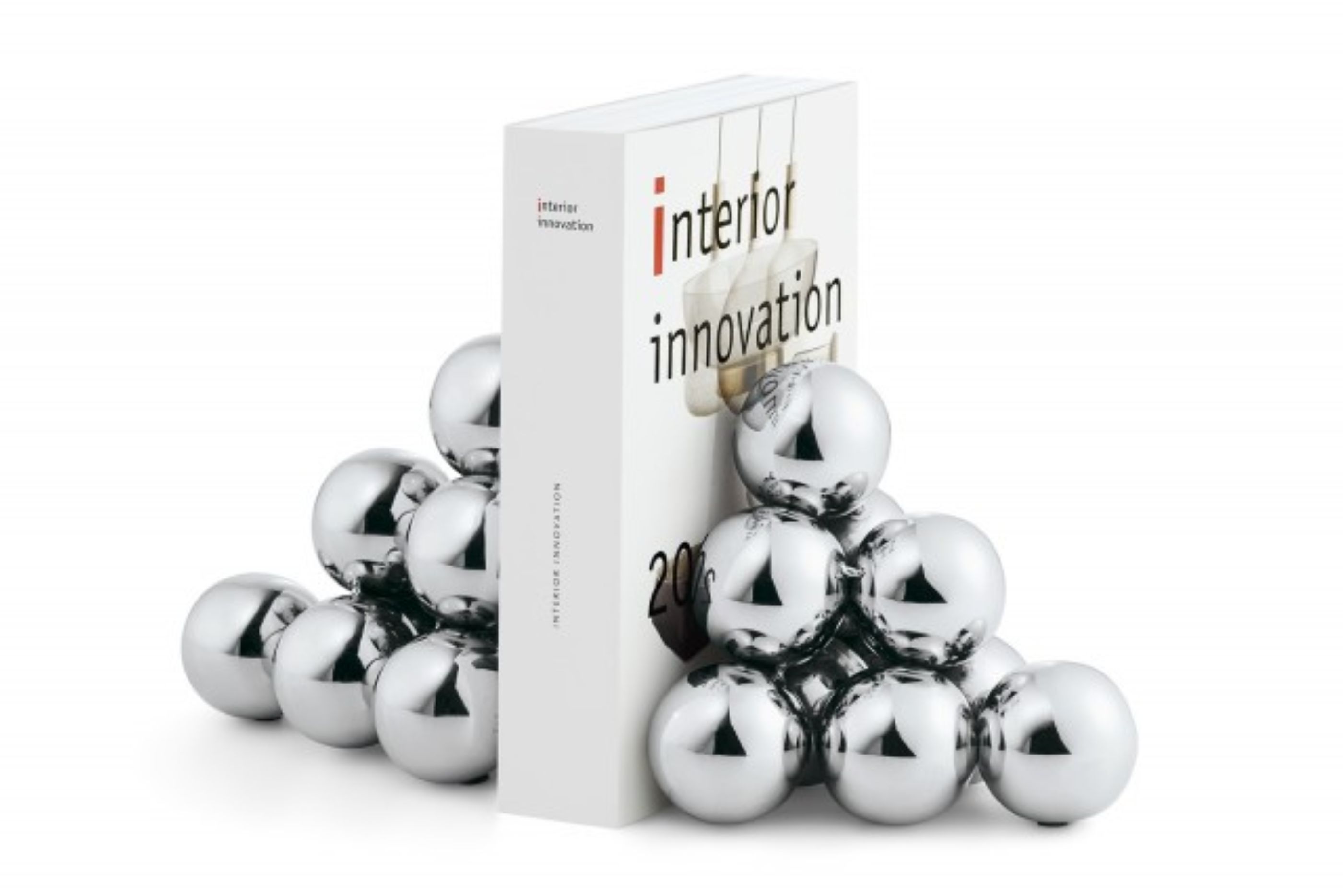 Bubbles Buchstütze aus 10 silbernen Kugeln Bubbles Buchstütze aus 10 silbernen Kugeln