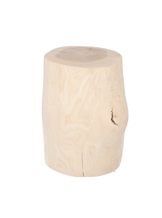 BLOCK Hocker – Massivholz Design aus Kernesche 38cm hoch, Ø:29