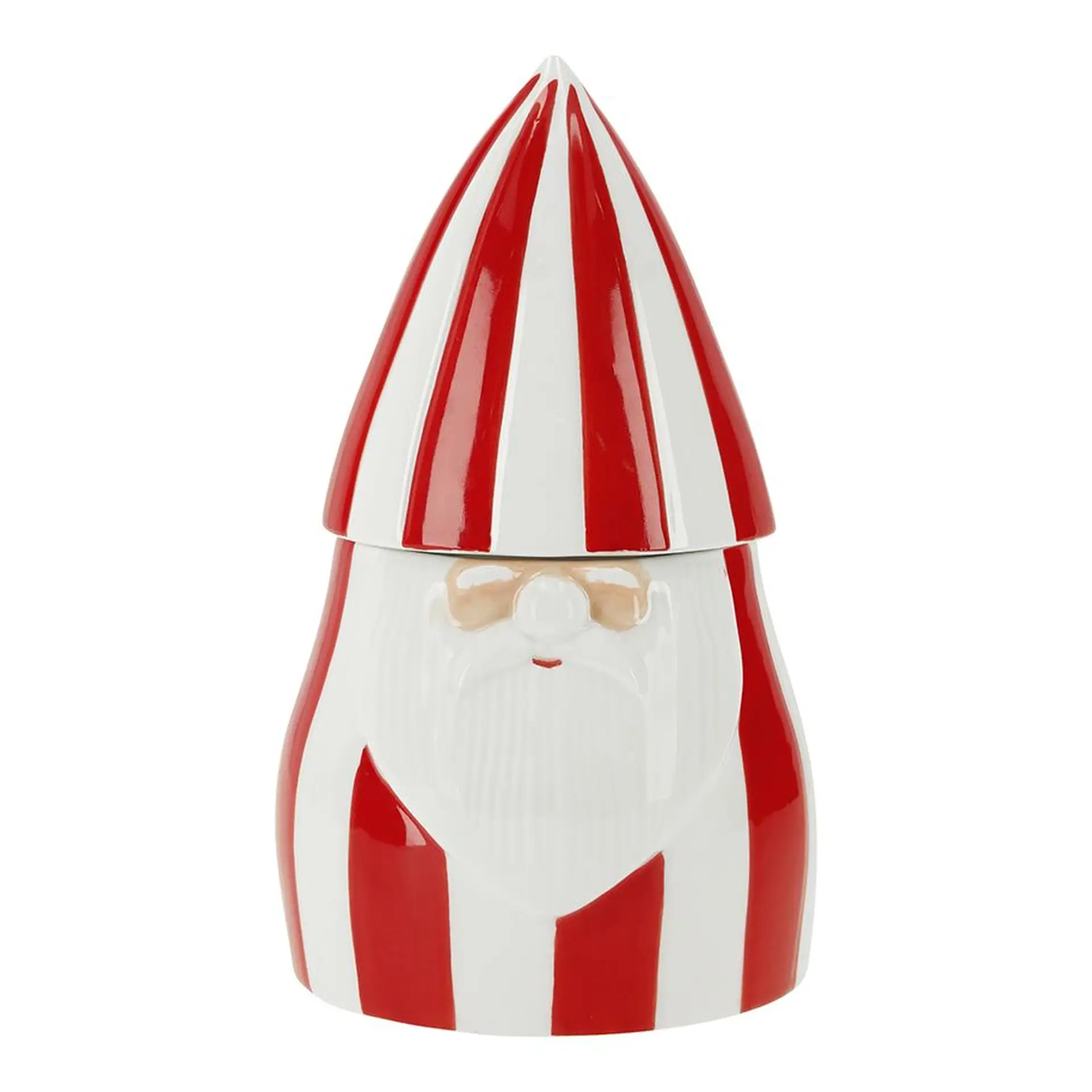 Weihnachtliche Süßigkeitendose Santa 18,5 cm – Rot/Weiß