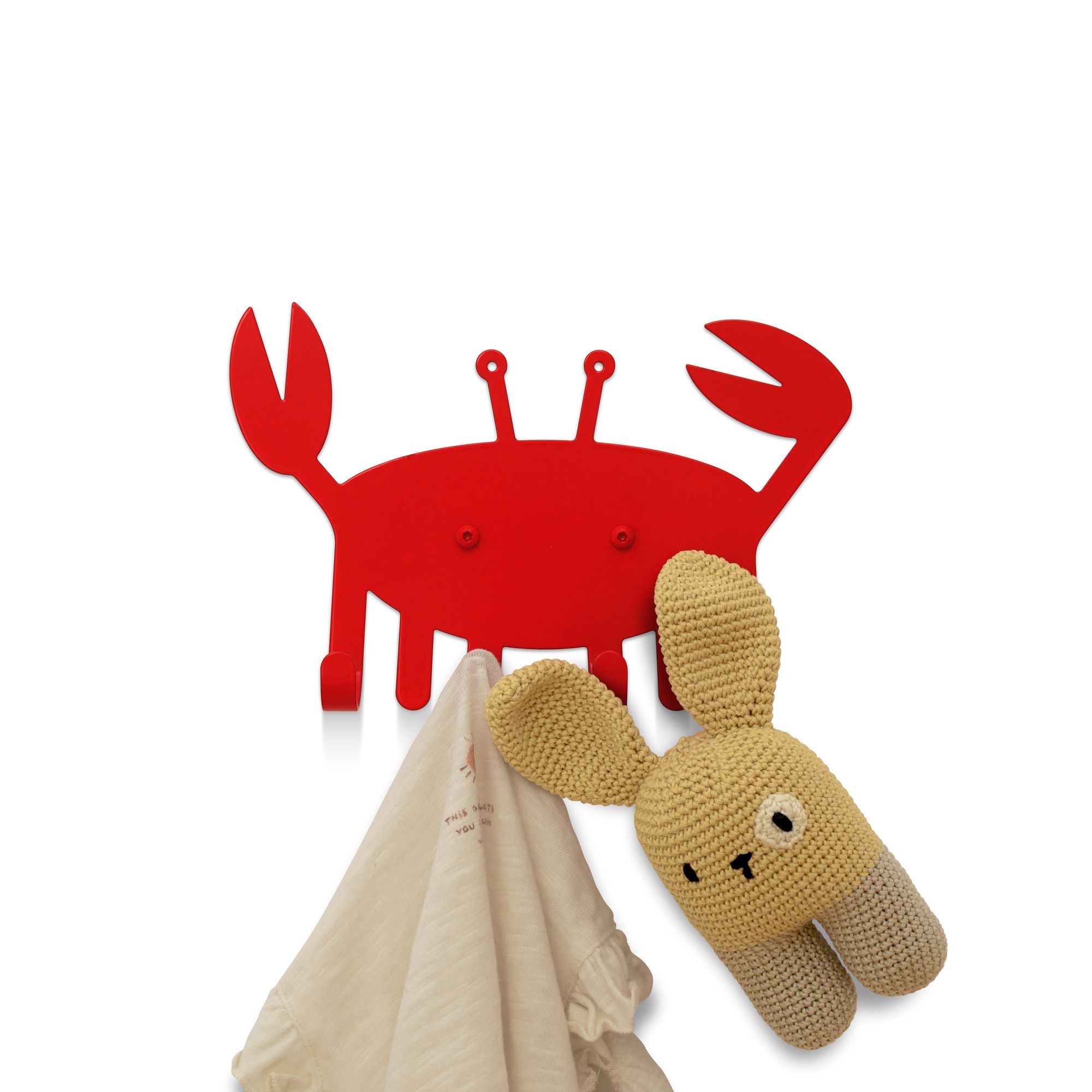 Wandhaken Kleine Krabbe rot