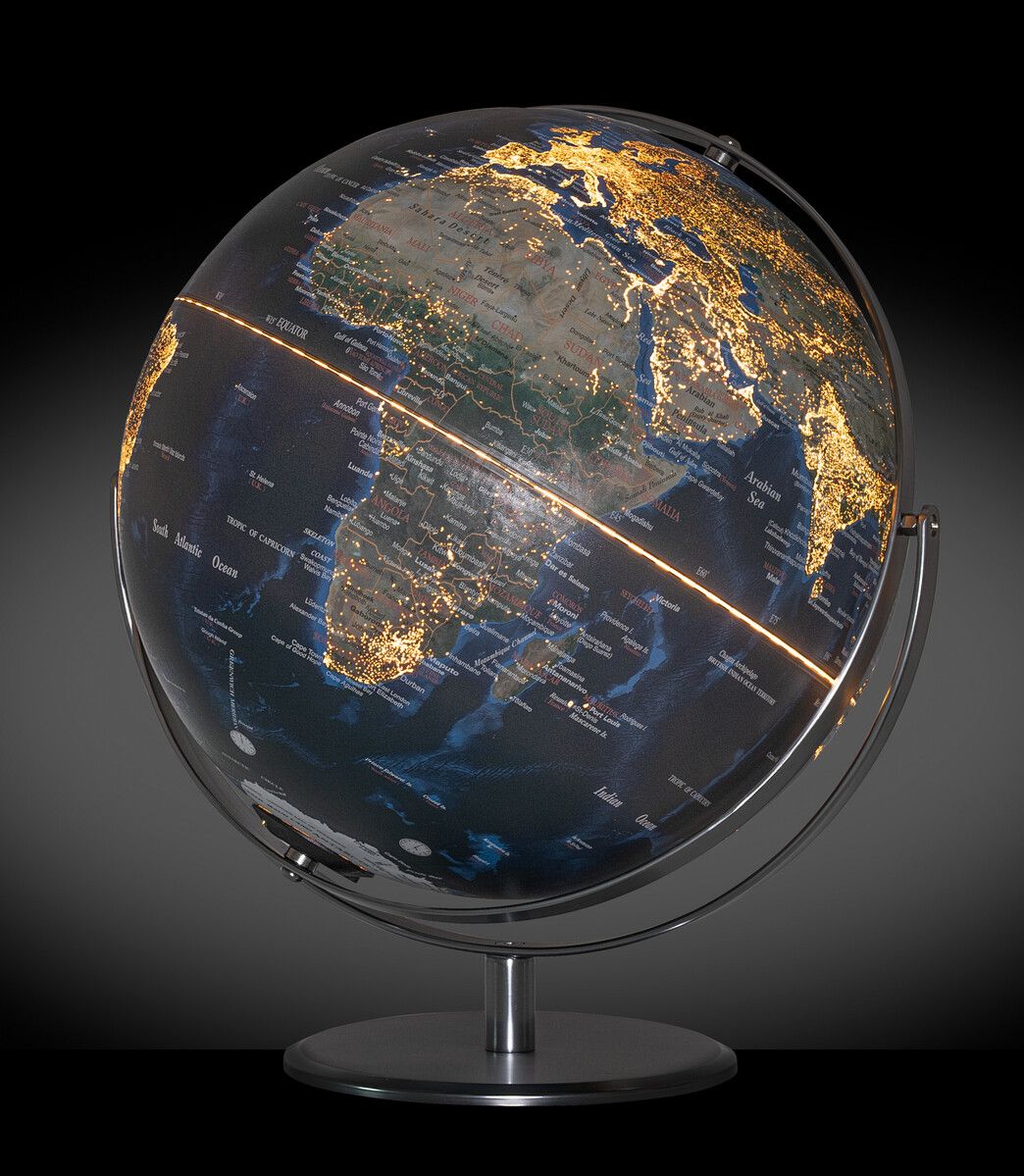 LED-Leuchtglobus 30 cm „ Juri City Light Flex“ – Dimmbar, drehbar & kabellos grün/blau