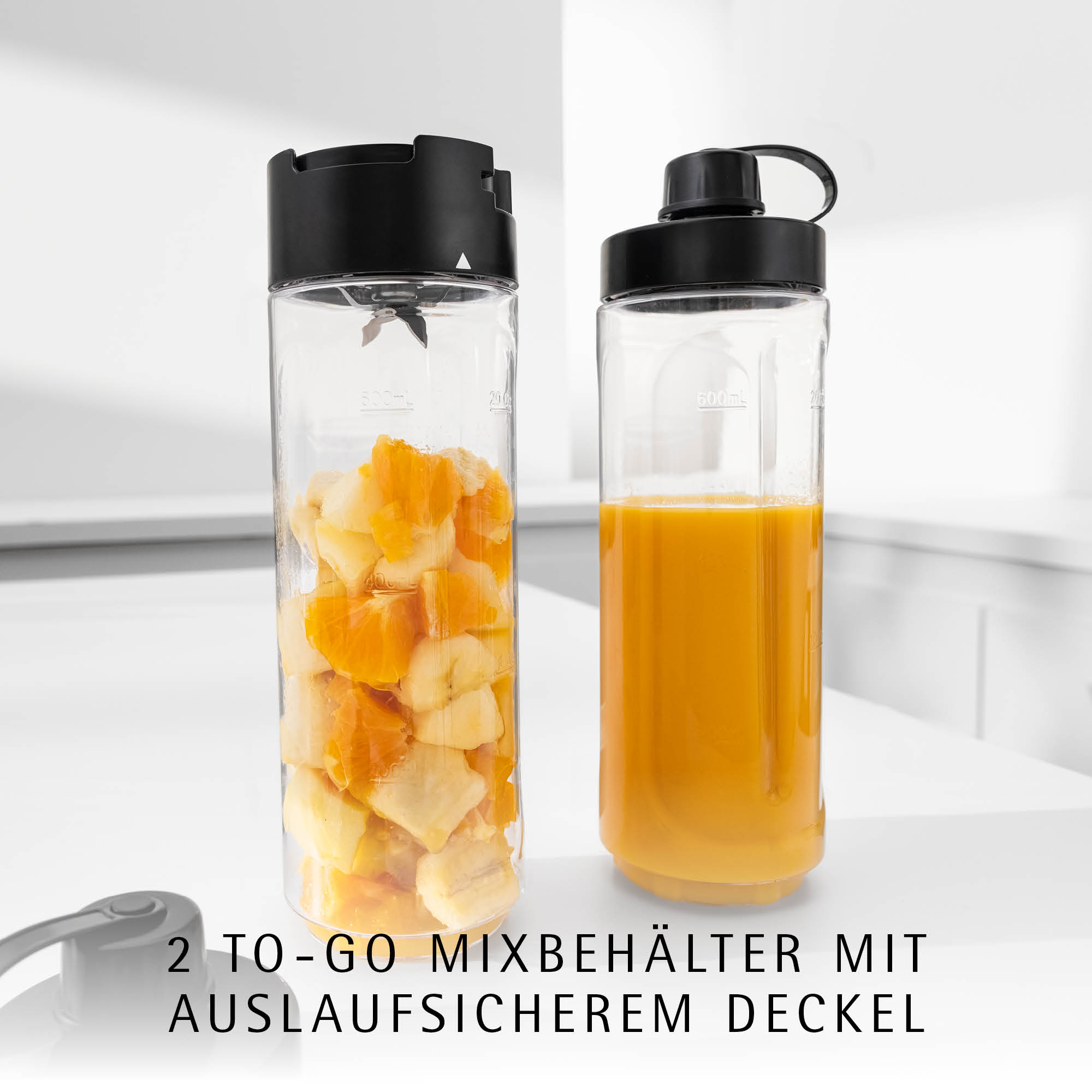 KÜCHENminis Smoothie-to-go, Deep Black - Perfect Cut Technologie