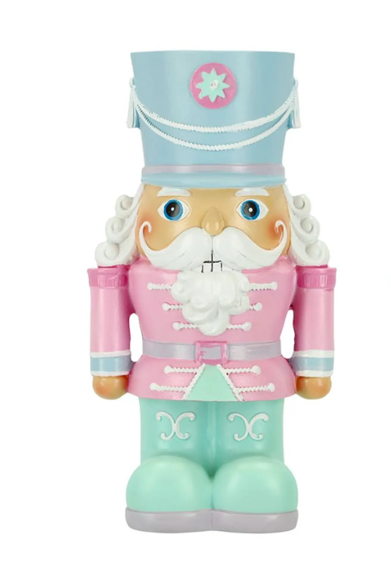 LED Nussknackerfigur für Weihnachten 8,5x6,5x16 cm mit Helm