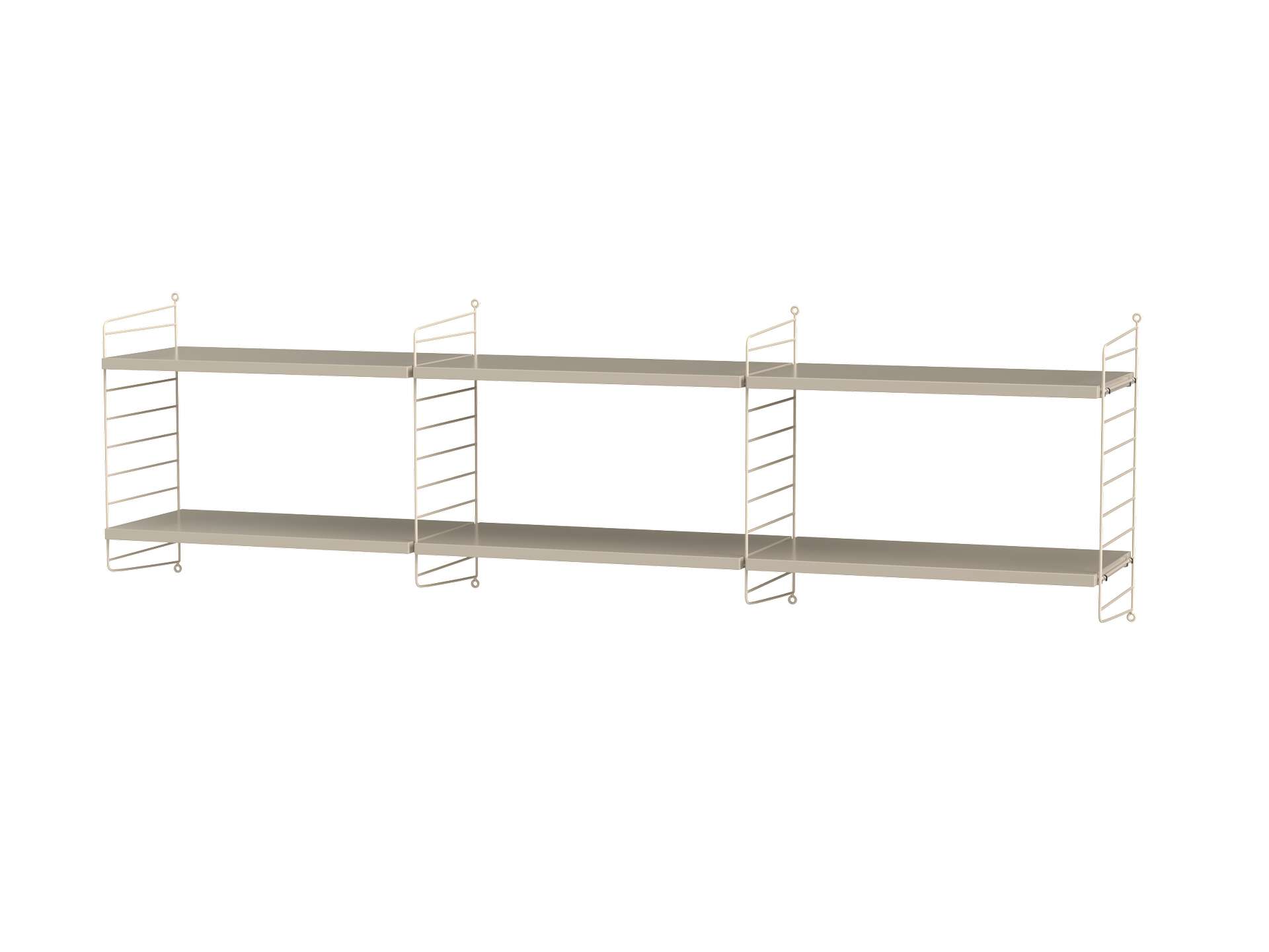 Langes Wandregal 2 Ebenen Beige Beige Langes Wandregal 2 Ebenen Beige Beige