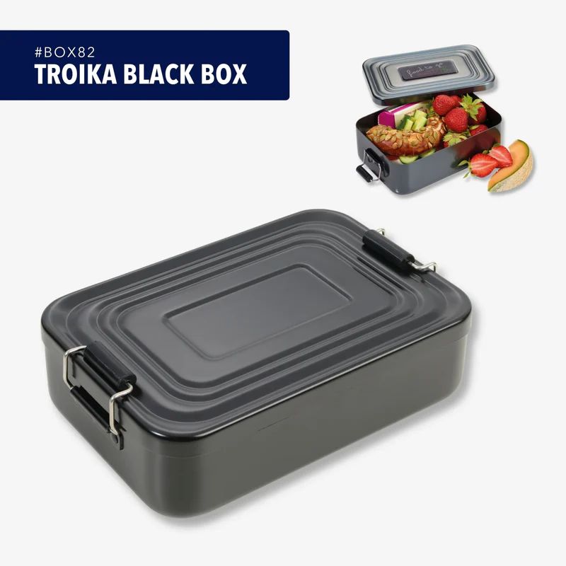 Lunch-Box Aluminium mit Bügelverschluss - Black Box vielseitig einsetzbar 17.9 cm
