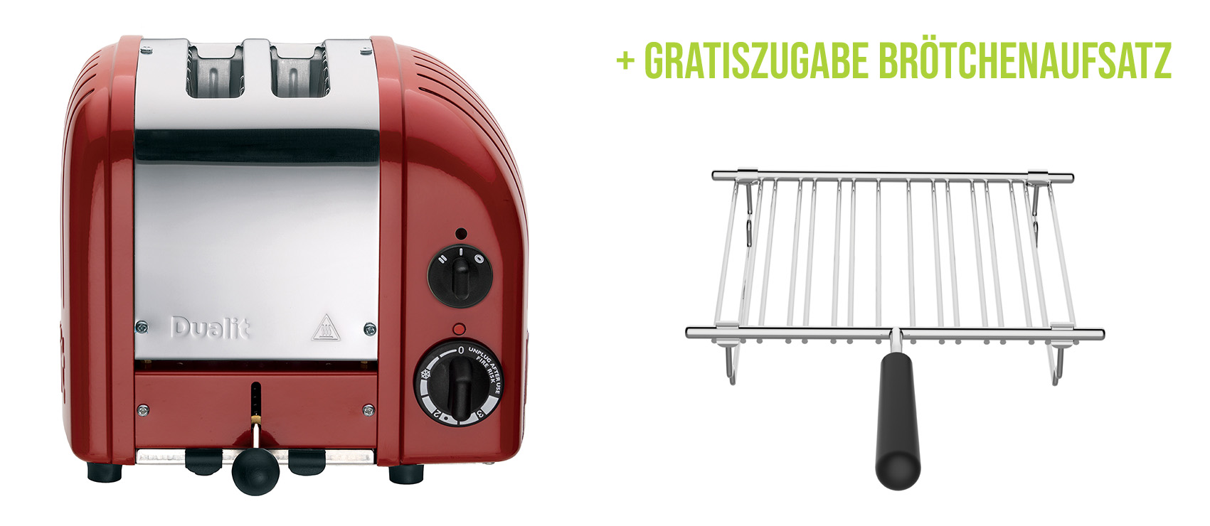 Classic Toaster Premium 2-Schlitz inkl. Gratis Brötchenaufsatz Rot Classic Toaster Premium 2-Schlitz inkl. Gratis Brötchenaufsatz Rot