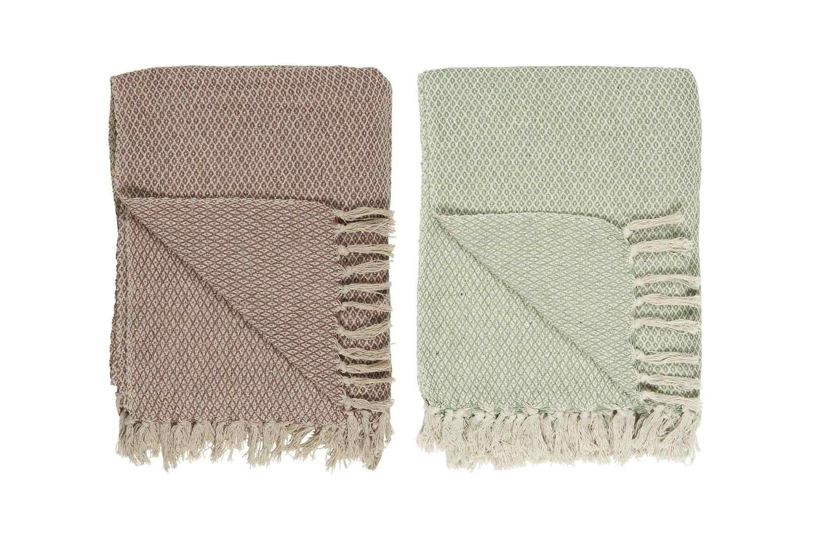 Sommerdecke Karomuster creme/blau
