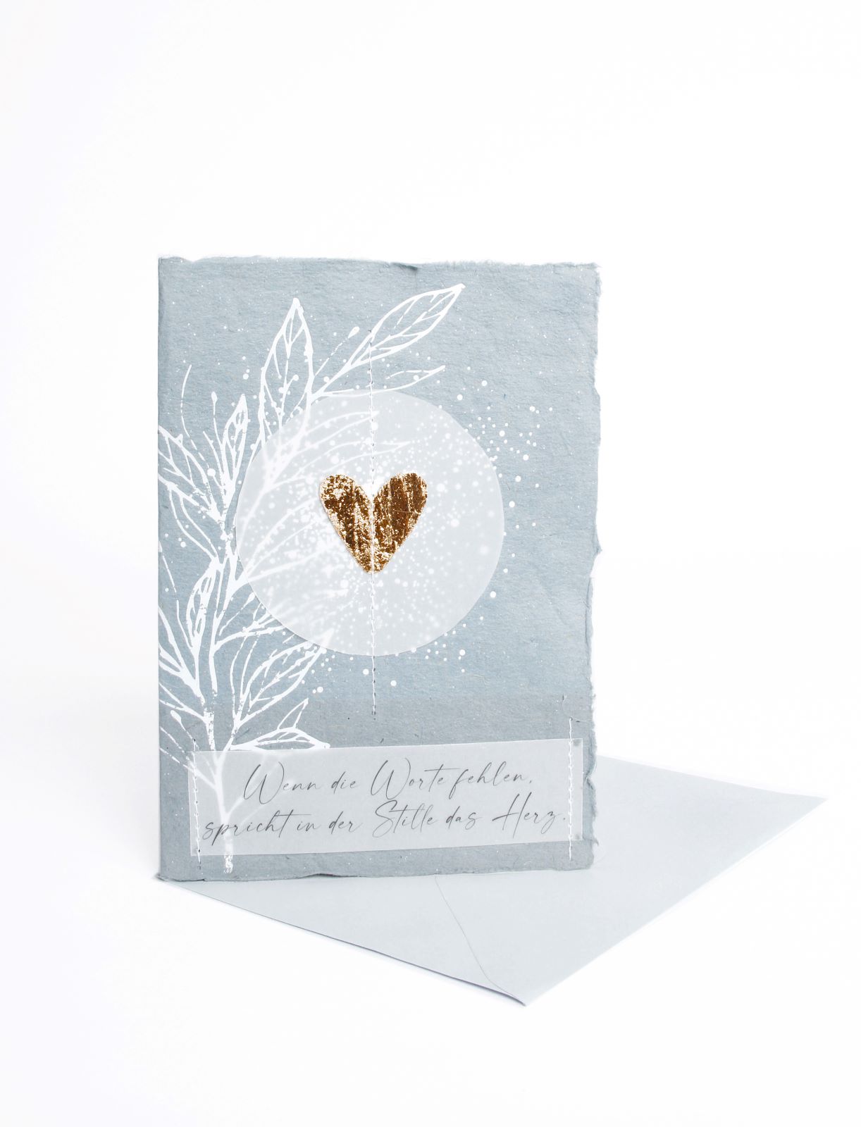 Trauerkarte Herz mit liebevollem Spruch