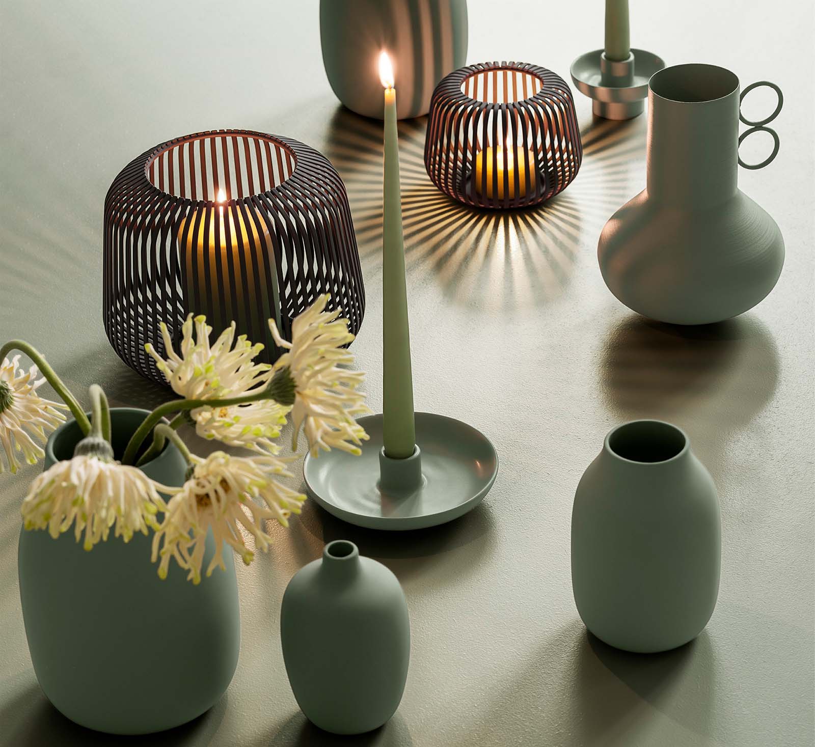 Windlicht Lito XS | Ø 13,5 cm, Höhe 10 cm Weiß - gemütliche Lichtstimmung